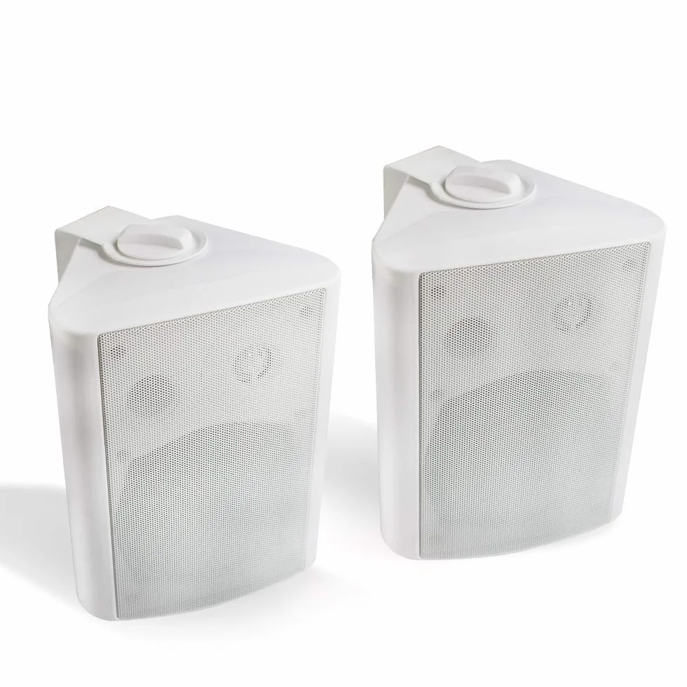 Herdio Altoparlanti da esterno cablati impermeabili 200 Watt 5,25 pollici montaggio a parete bianco (coppia)