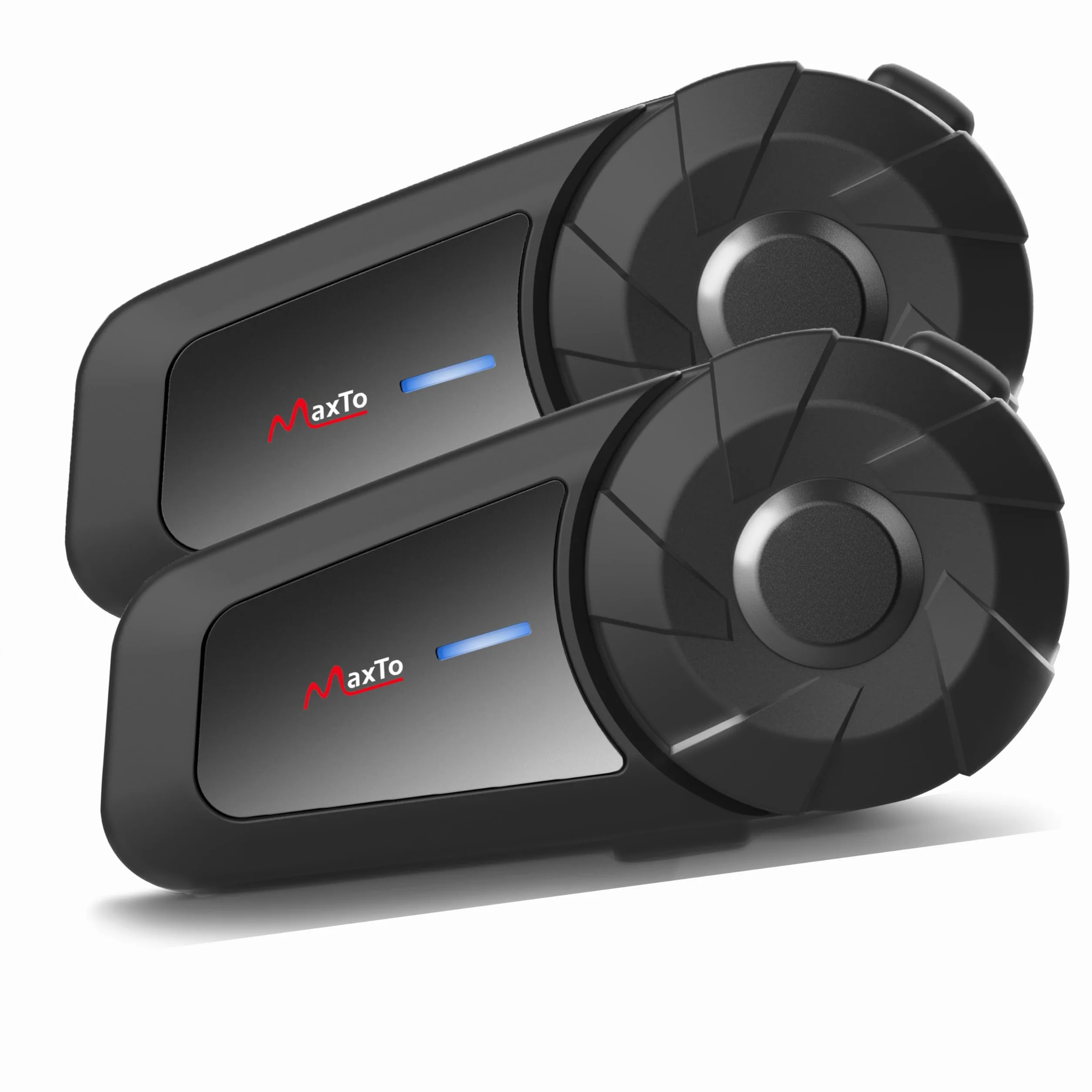 MAXTO Cuffie Bluetooth per moto, interfono a rete, 1000 m 8 piloti, sistema di comunicazione per moto,CVC+DSP cancellazione del rumore, condivisione musica,IP67 impermeabile(2 Pezzi)