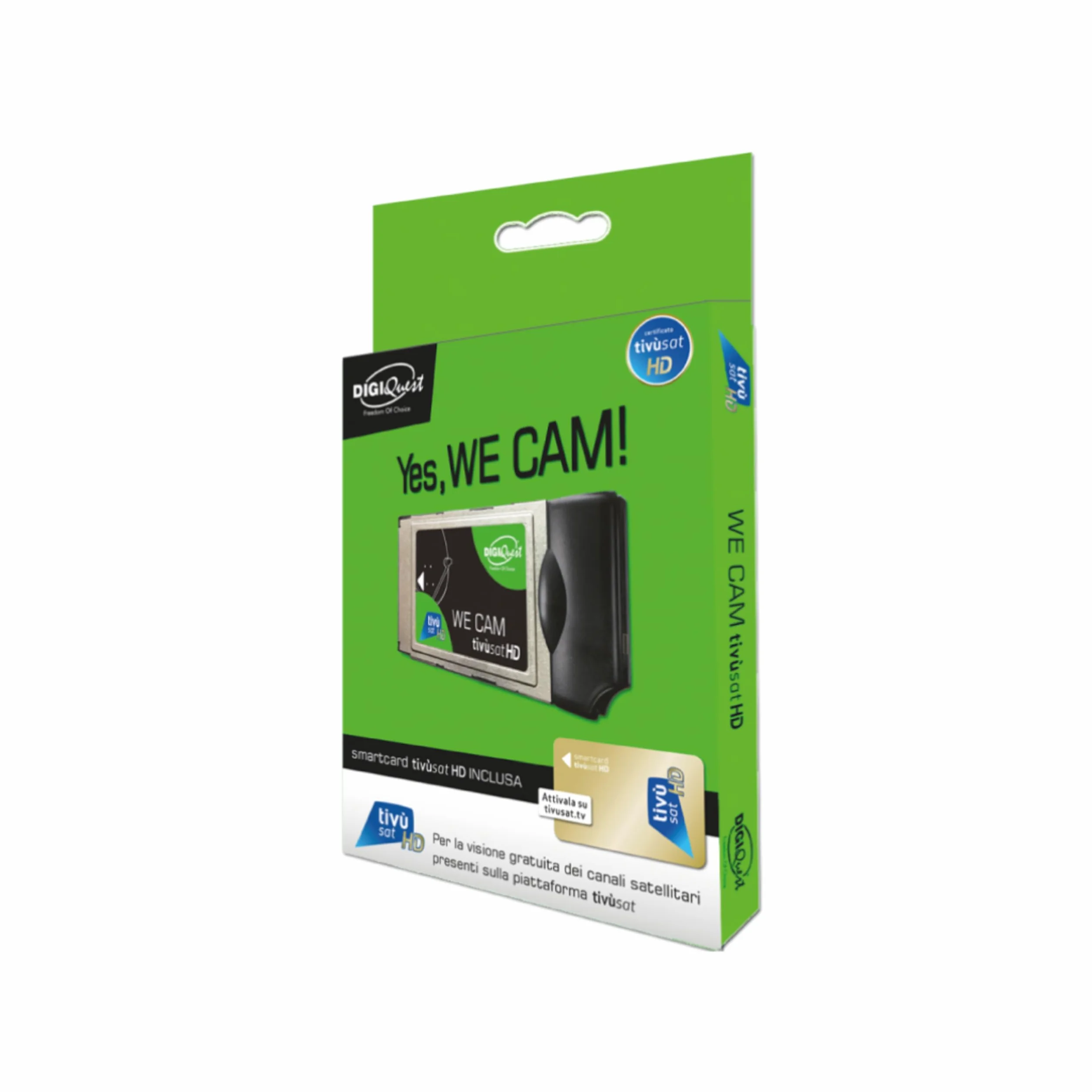 DIGIQUEST We CAM Tivùsat HD certificata | Accesso ai canali HD | Installazione Facile e Veloce | Ideale per amanti di cinema e sport | Smartcard Tivùsat inclusa da attivare