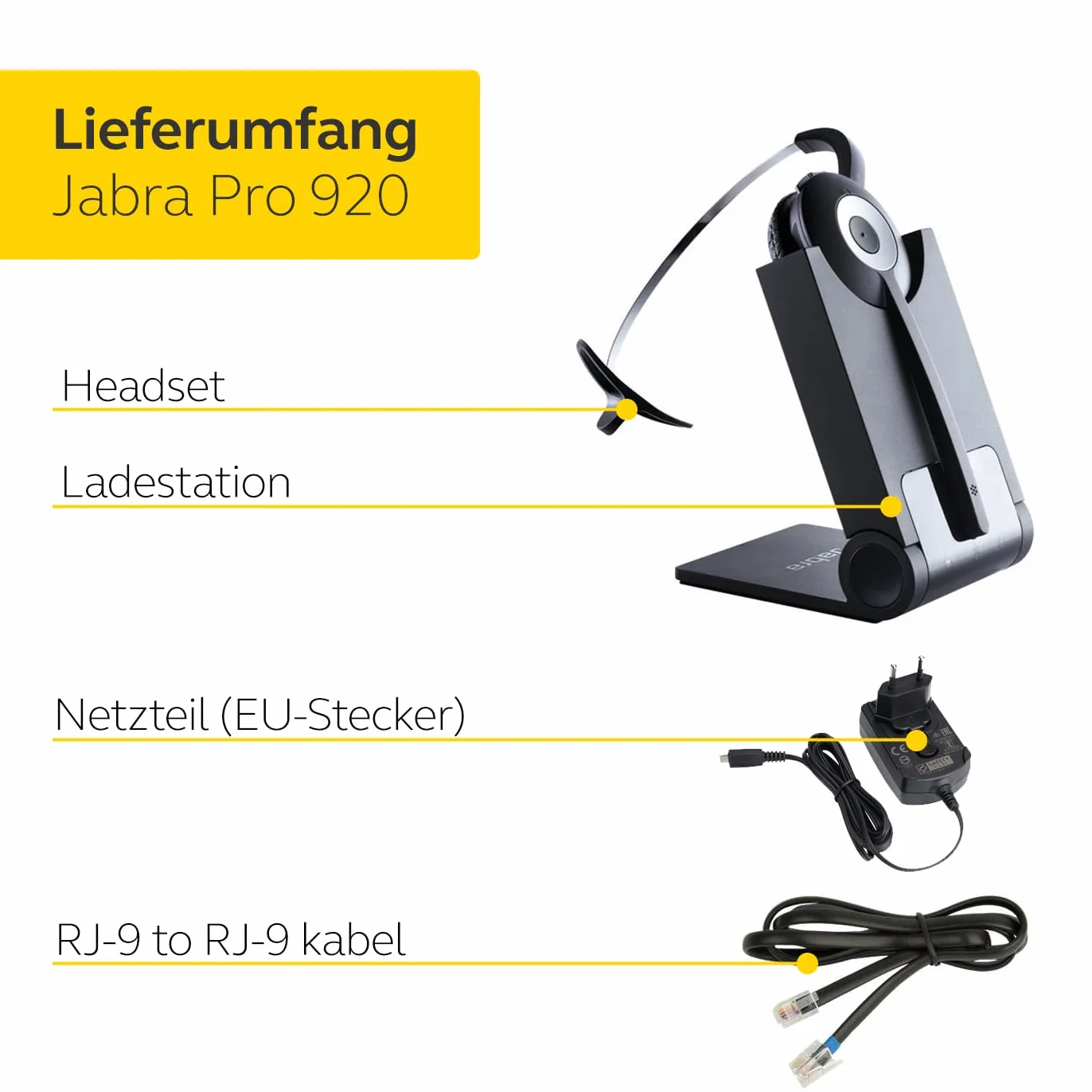 Jabra Pro 920 Dect Cuffie Wireless On-Ear Mono, DECT, Tutte le piattaforme, Pro 920