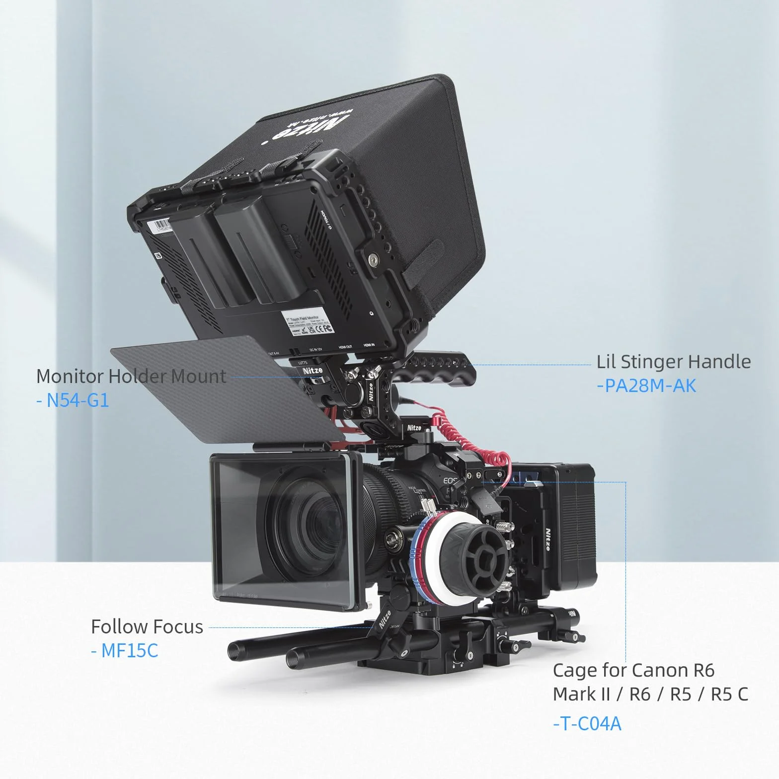 Nitze LUT7 Cage con Sunhood NATO rail incorporato per monitor LUT7/LUT7 PRO/LUT7S/LUT7S PRO - JTP2-LUT7S