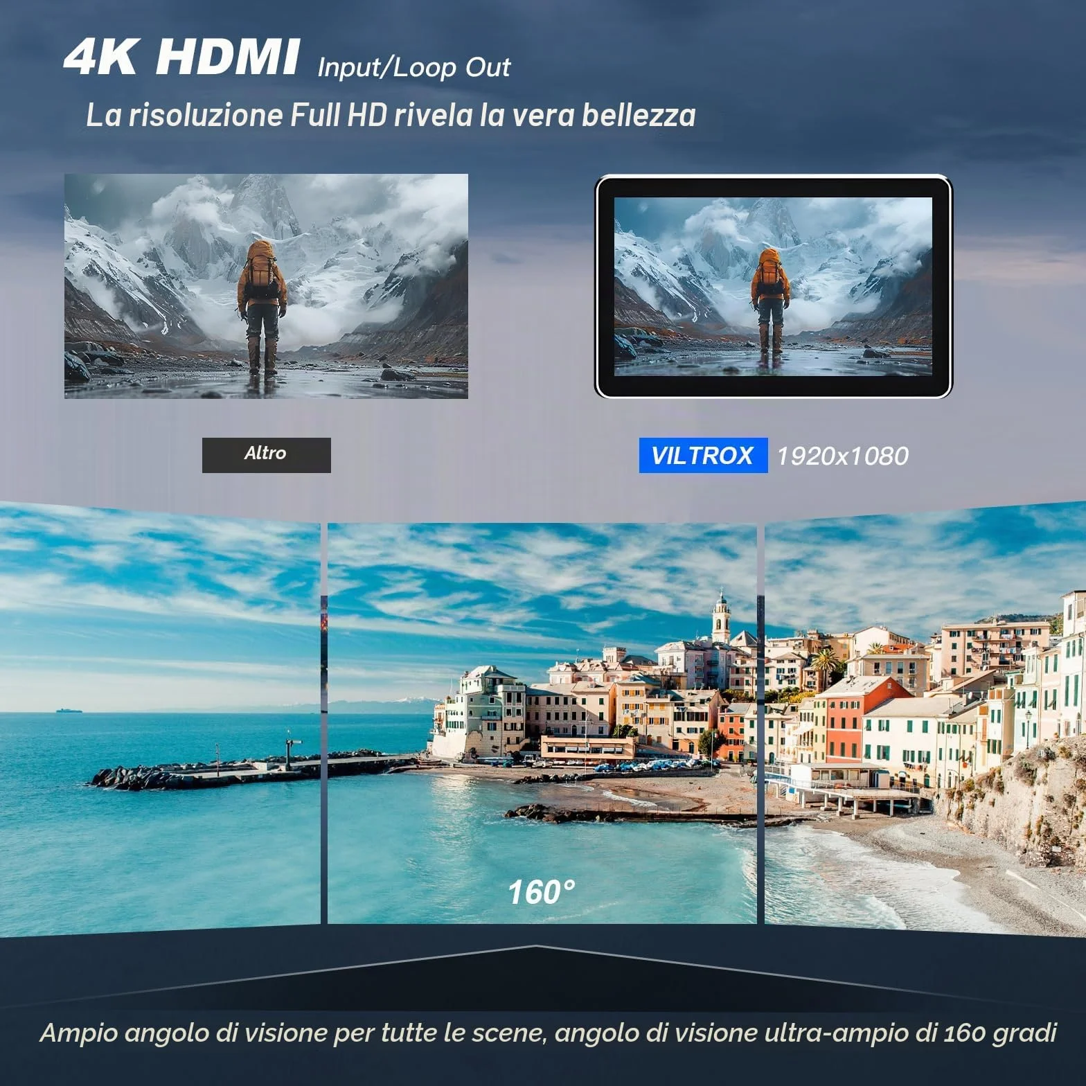 VILTROX DC-X2 6" Monitor Da Campo DCX2 per Dslr Monitor Esterno Touchscreen 4k 2000nits X2 Monitor 3D LUT 1920x1080 IPS Con Parasole Batteria 2200 MAh per Sony Canon Nikon