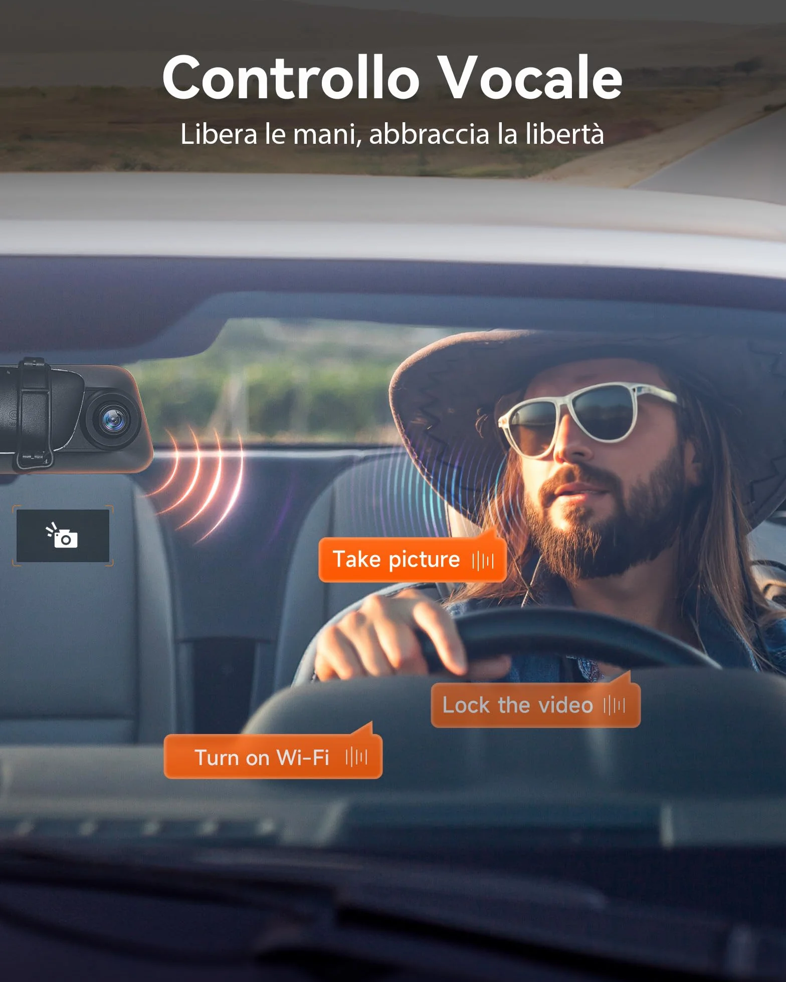 WOLFBOX 12" 4K Telecamera per Specchietto Retrovisore Auto con 5.8GHz WiFi e Controllo Vocale, Doppia Specchio Dash Cam con 1080P WDR Backup Camera, Monitor di Parcheggio, Scheda 64GB & GPS (G850)