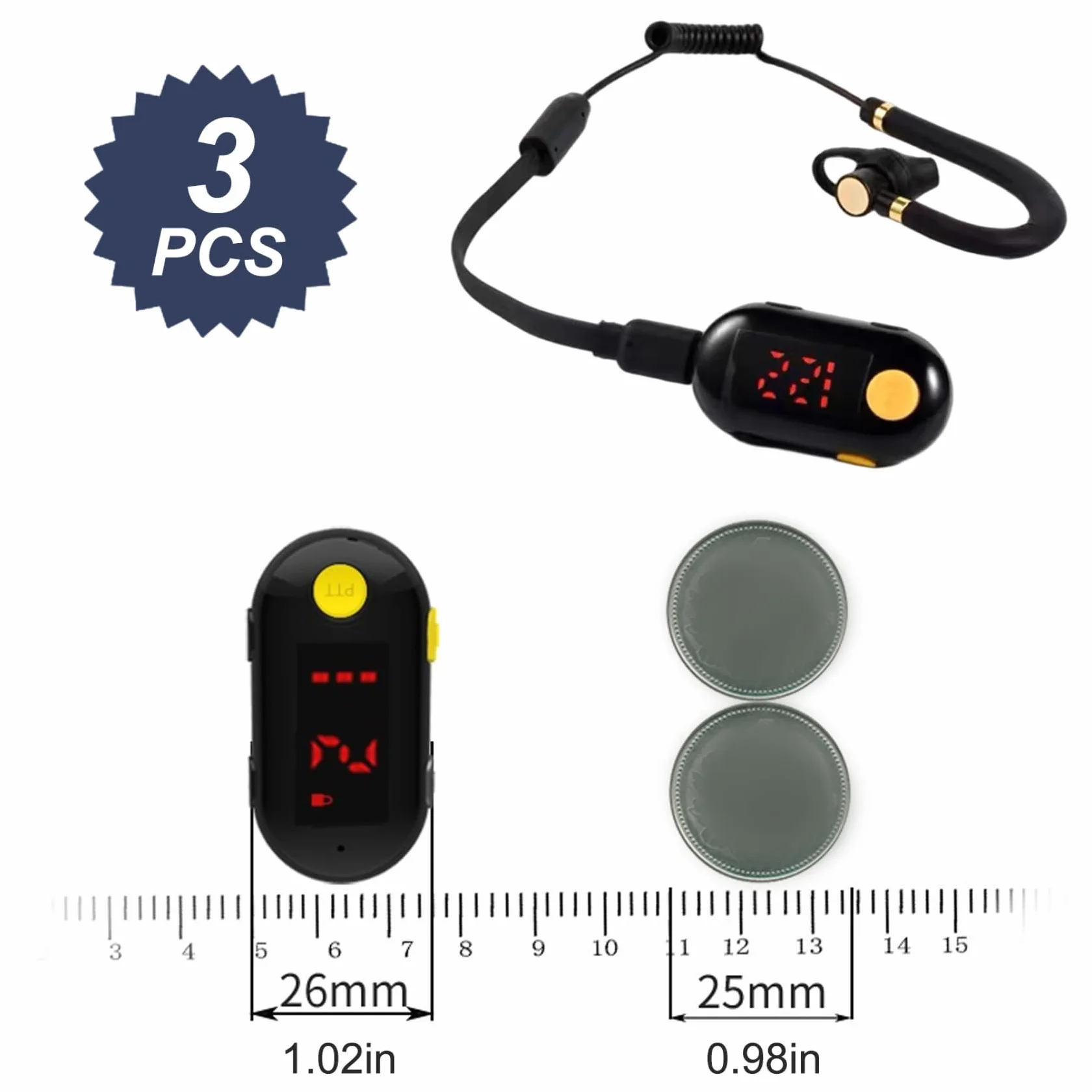 Mini Walkie Talkie 3 Pezzi Ricetrasmettitore FM Portatile per Ristoranti, Supermercato, Ospedale