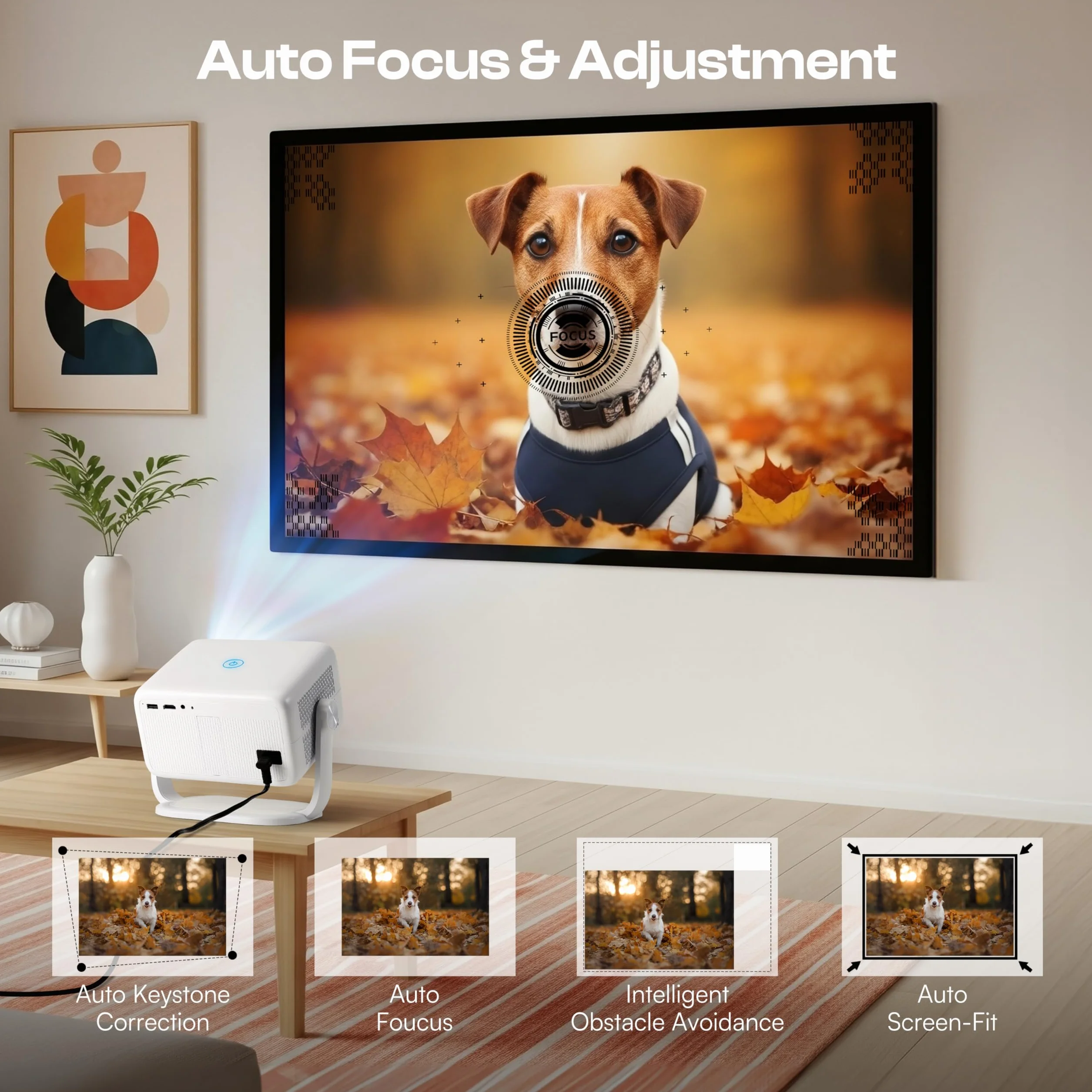 Caydo Proiettore artistico P3 con esclusiva app di disegno per artisti, messa a fuoco automatica portatile e proiettore Keystone Native 1080P per disegno e tracciamento, proiezione da 40 a 120 pollici
