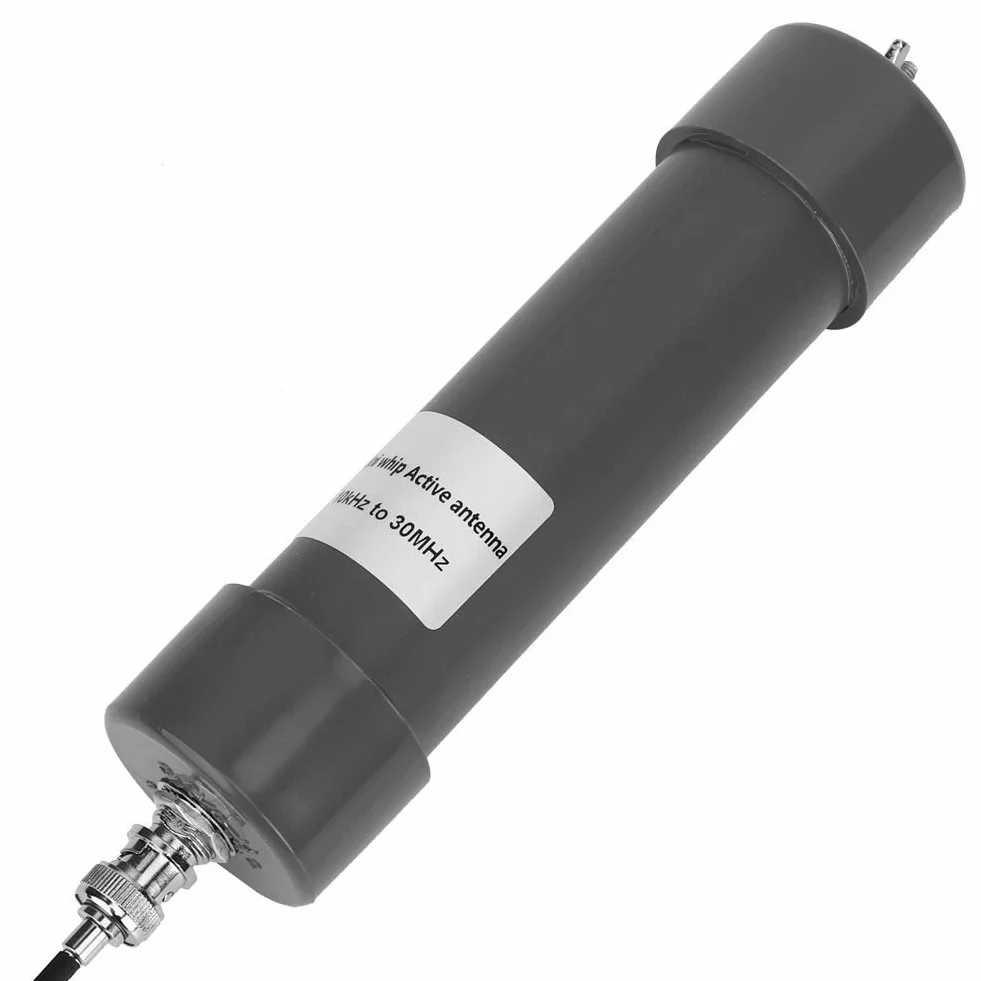 Antenna attiva mini frusta 10KHz-30MHz 9-15V HF LF VHF SDR RX con cavo coassiale BNC-BNC 8m + alimentatore