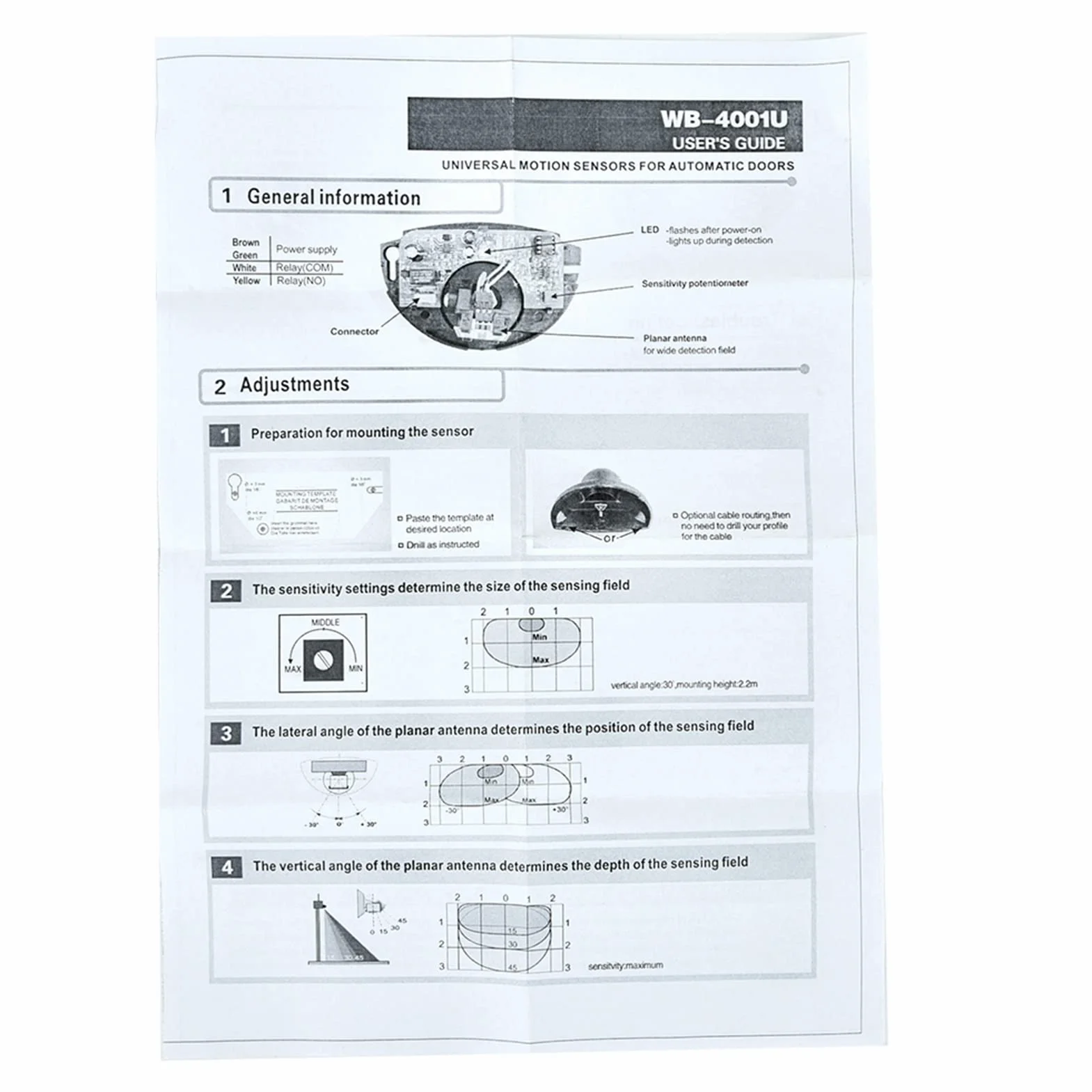 Sensore Porta a Microonde 12-24 V, Sensori Sensore Automatico a Microonde 24.125 Ghz, Porte ATM Automatiche per Luoghi Pubblici, Ascensori, Supermercati