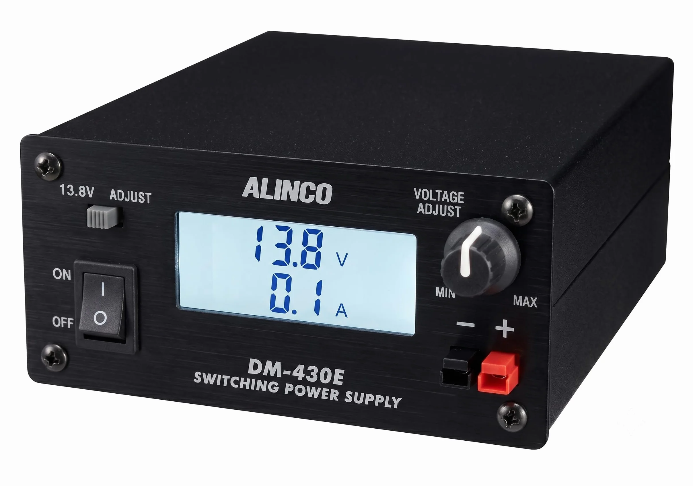 Alinco DM-430E Alimentatore Switching Ultra Compatto 25A (30A Picco), Uscita Regolabile 5-15V o Fissa 13.8V, Connettori Anderson Powerpole, Voltmetro e Amperimetro Digitale