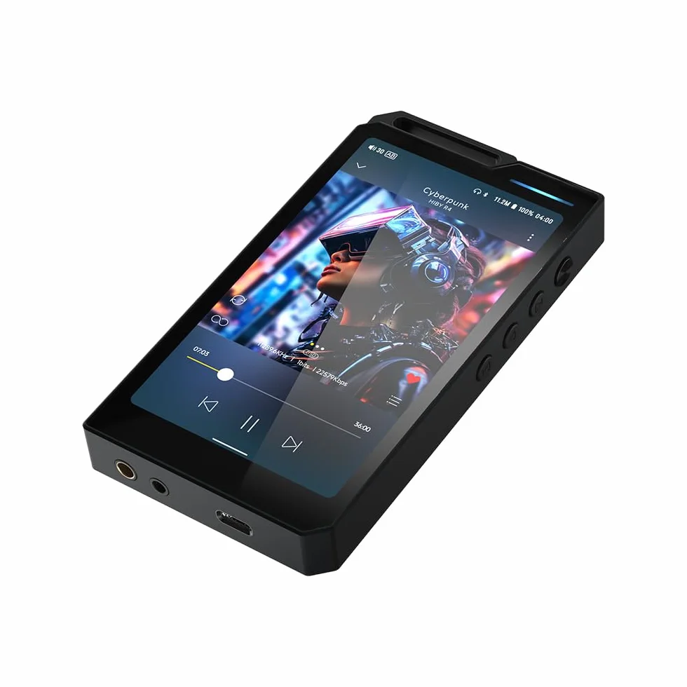 HiBy Lettore MP3 Android R4 con bluetooth e wifi integrato 4dac android12 supporto riproduzione DSD PCM MQA con 4,4 mm bal memoria 32G (nero)