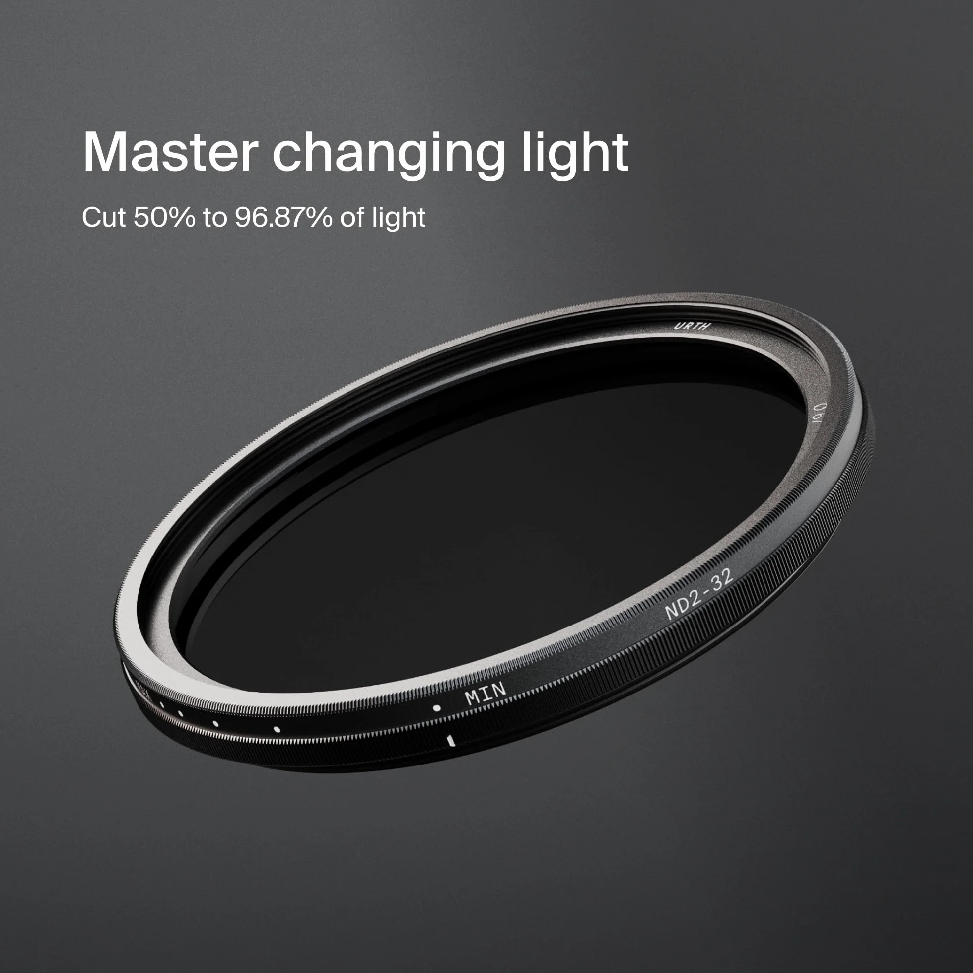 Urth 82 mm Filtro ND Variabile ND2-32 per Obiettivo (Plus) - 1-5 Stop, Nano Rivestimento 20 Strati, HD Densità Neutra per Eccezionale Chiarezza e Fedeltà Cromatica