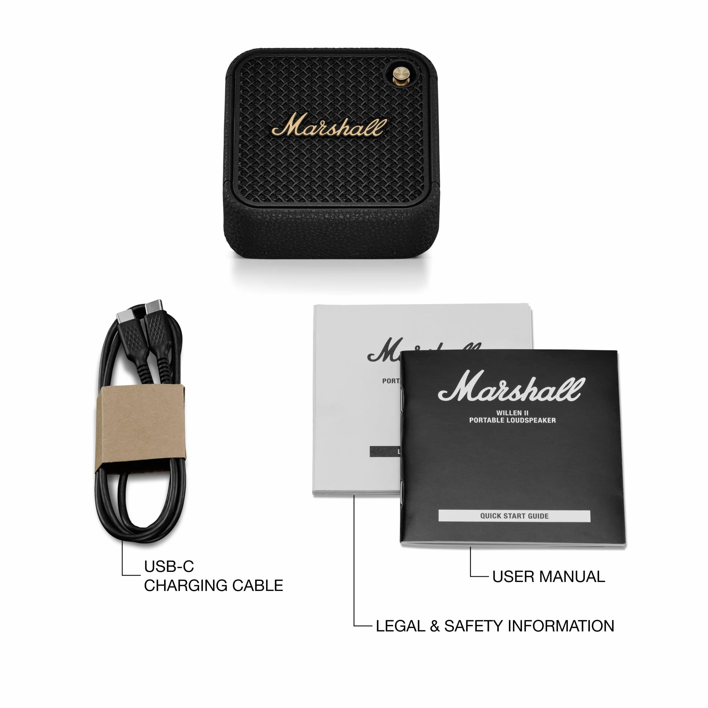 Marshall Willen II Altoparlanti Bluetooth Wireless 17 Ore di Riproduzione IP67 Impermeabile Ricarica Rapida - Nero