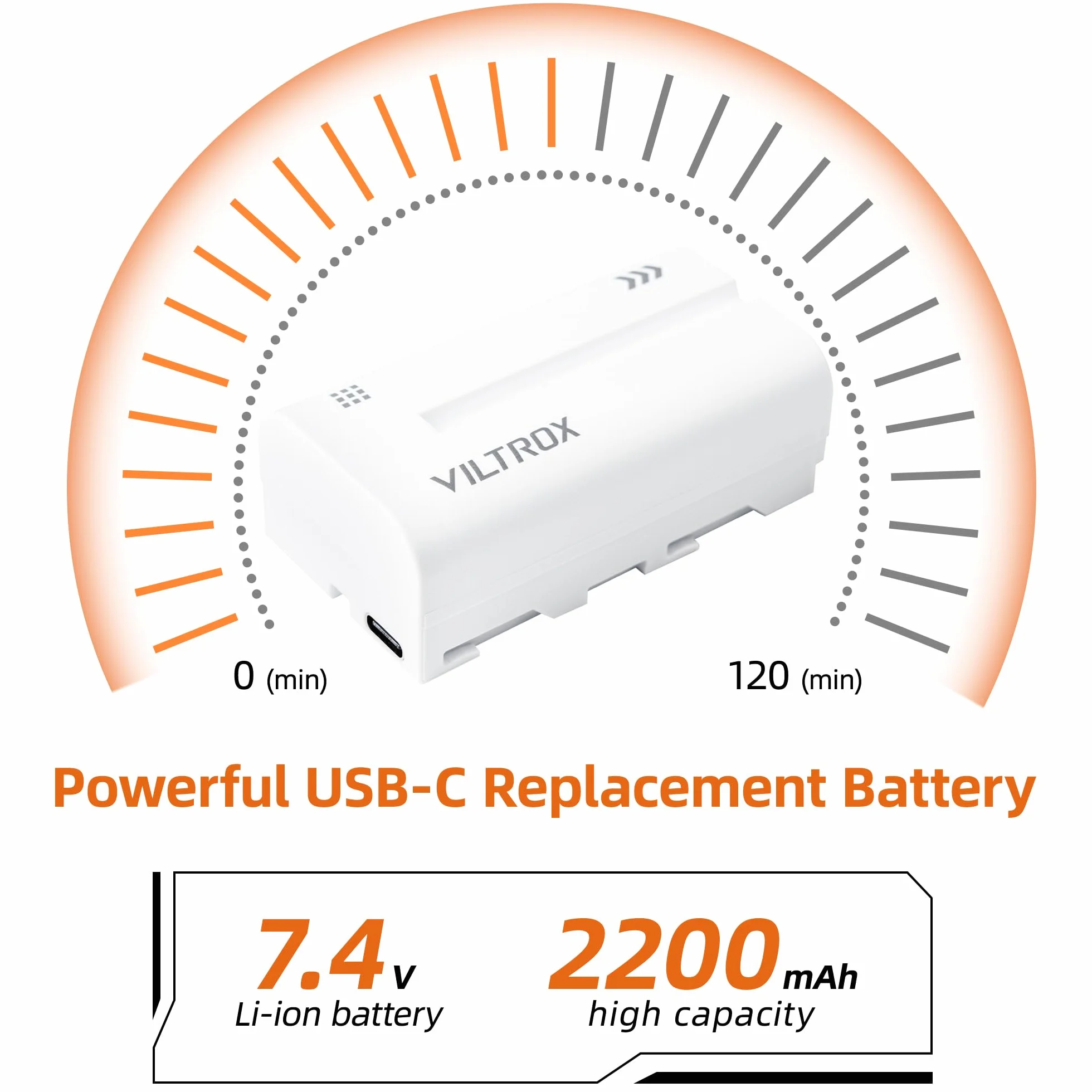 VILTROX NP-F550 Batteria 2 Pezzi 2200mAh Batteria di Ricambio per F970 F960 F950 F770 F750 F570 F550 F330, Batteria Ricaricabile Compatibile con Godox Neewer Luce Video LED/Monitor Fotocamera