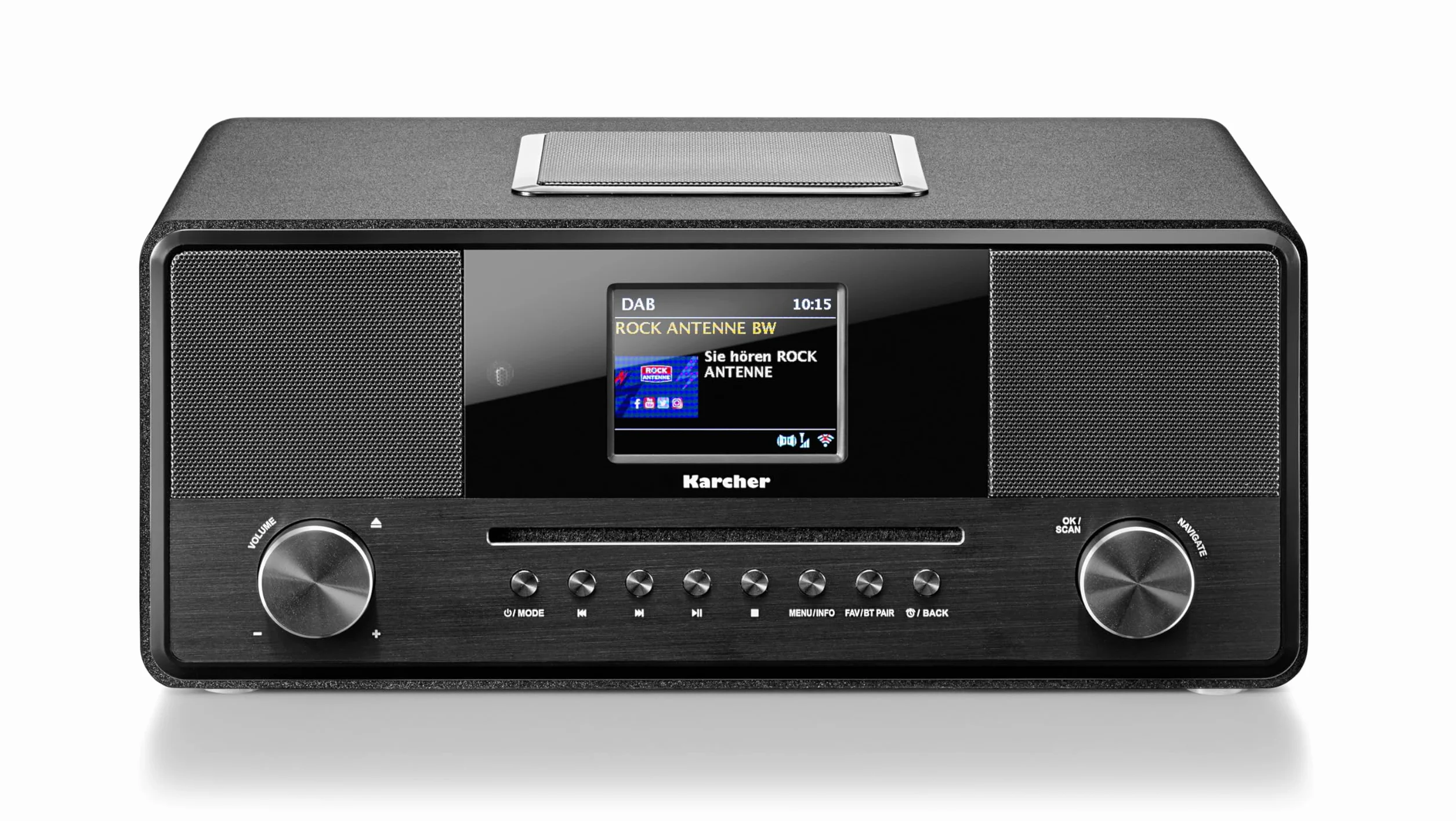 Karcher DAB 9000CDi Radio Internet z czytnikiem CD DAB+ UKW-RDS WLAN Bluetooth USB AUX-IN Podwójny budzik Subwoofer Czarny