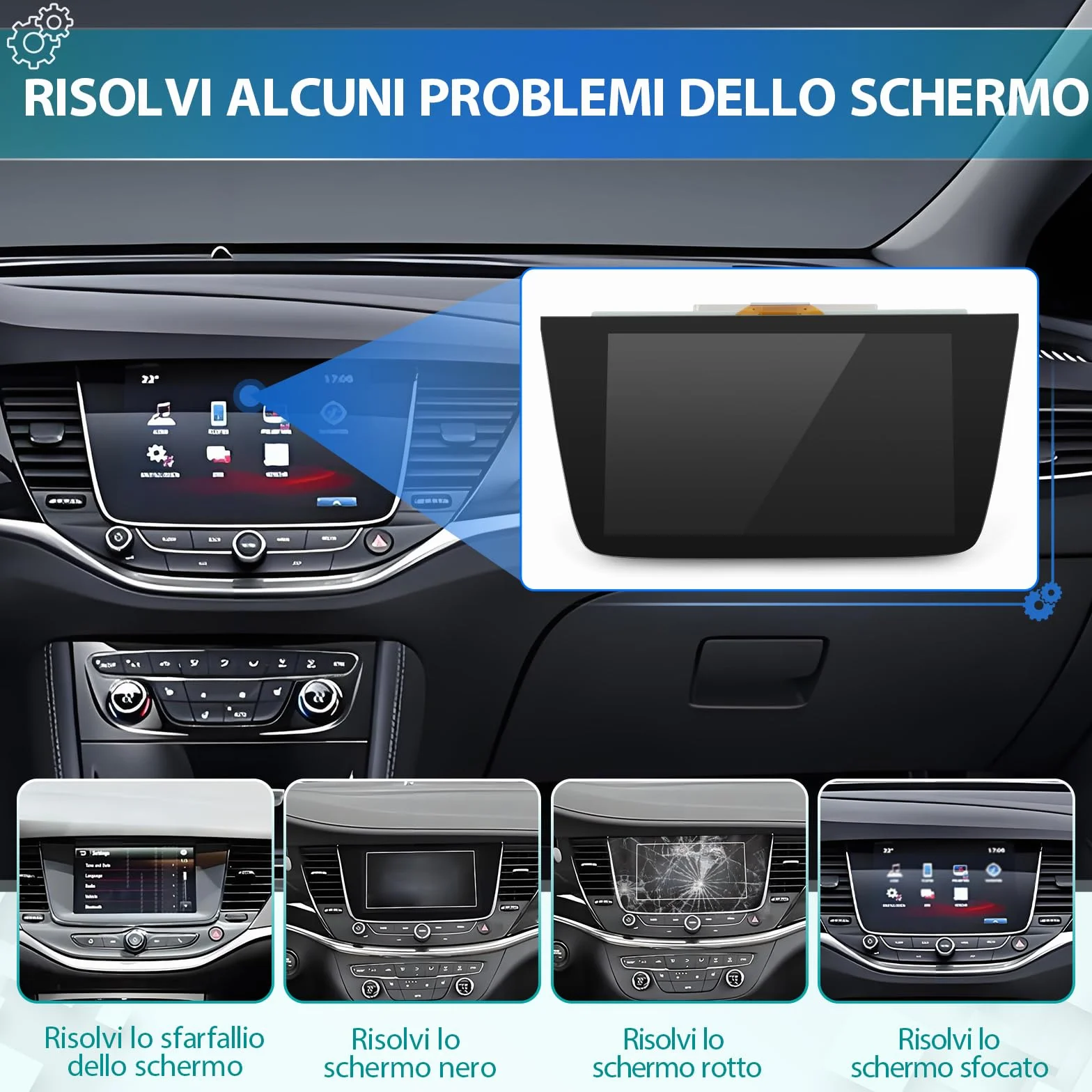 8 Pollici LQ080Y5DZ10 LCD Schermo LCD per Opel Vauxhall Navi 900 Touch Screen Vetro LCD Display per Opel Astra K MK7 2015-2020 Touch Screen Vetro con 4 Strumenti XX