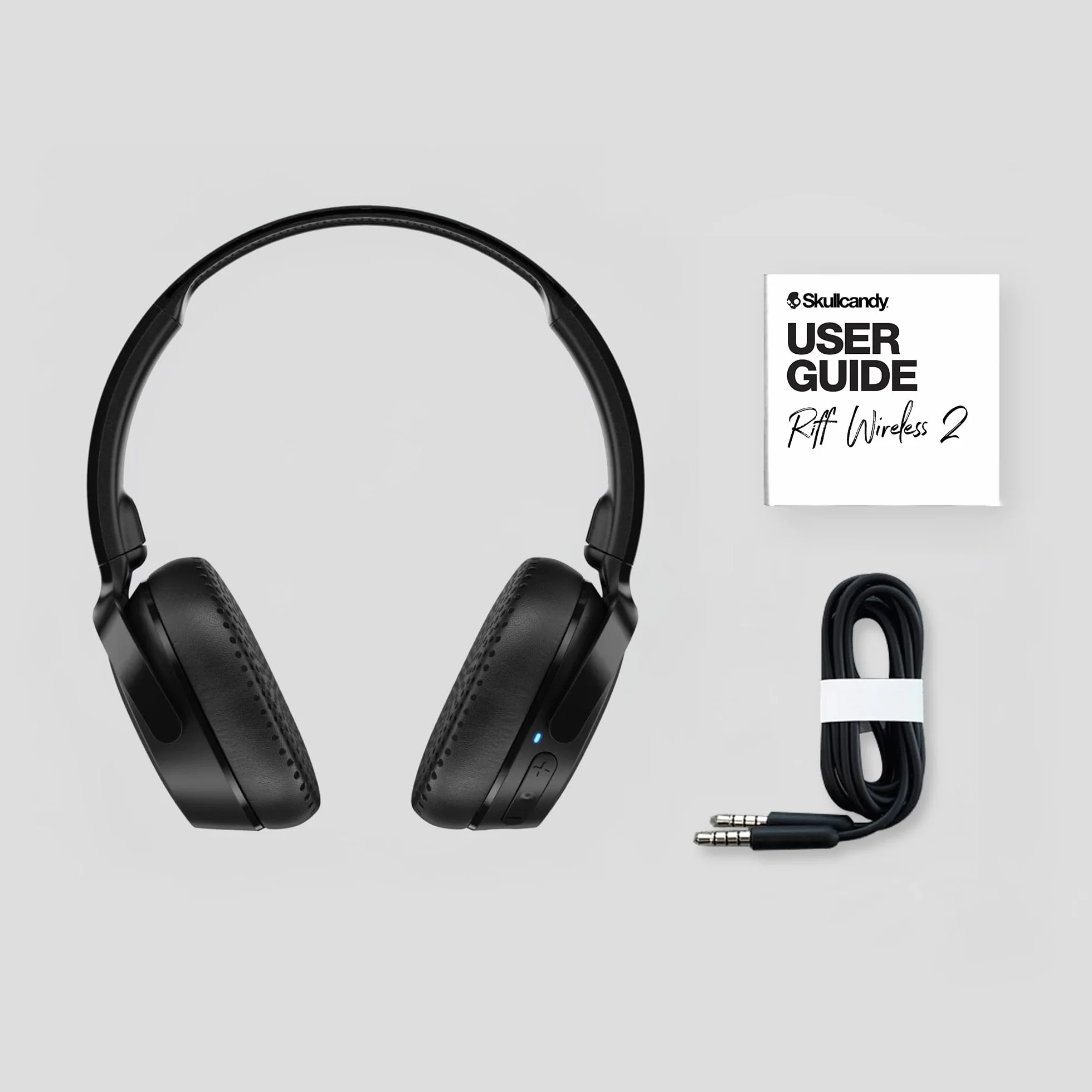Skullcandy Riff 2 Cuffie Wireless On-Ear con Microfono, 34 Ore di Autonomia, Compatibili con iPhone, Android e Dispositivi Bluetooth - Nero