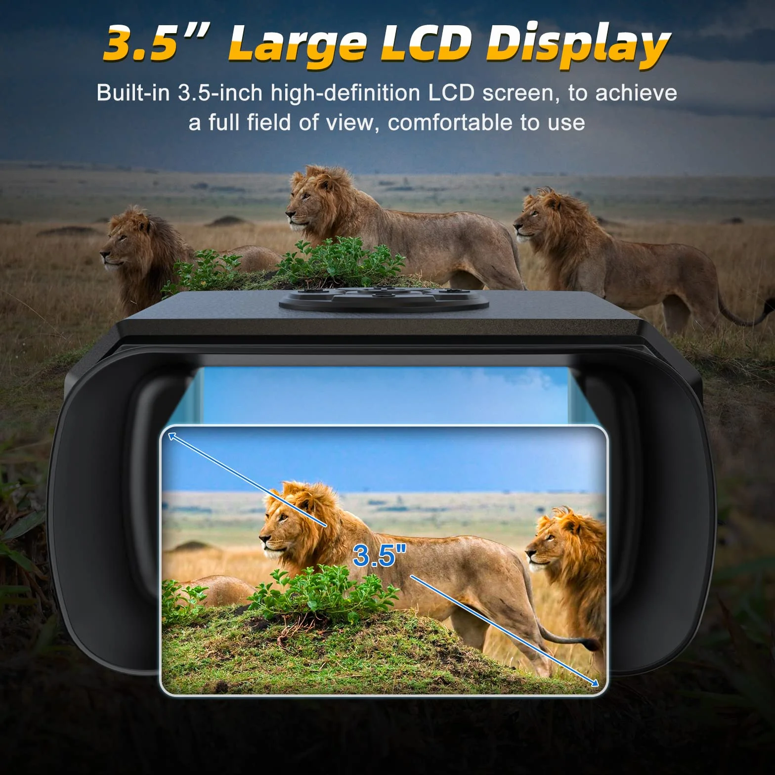 Binocolo Visione Notturna, Digitale Infrarossi 1080P FHD, Ricaricabile, Vista 500M, Zoom Digitale 8X, 9 Livelli IR, 3.5" TFT LCD Per Caccia con 32GB Scheda