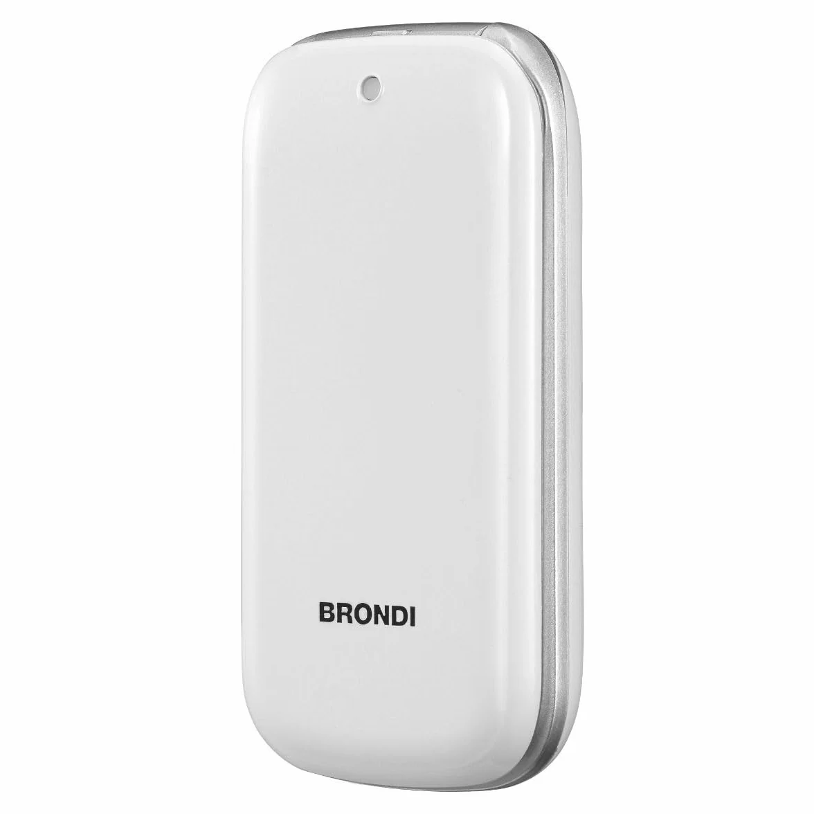 Brondi Stone+ - Cellulare con apertura a conchiglia e flip attivo, Dual Sim, Display 2.4 pollici, Bianco