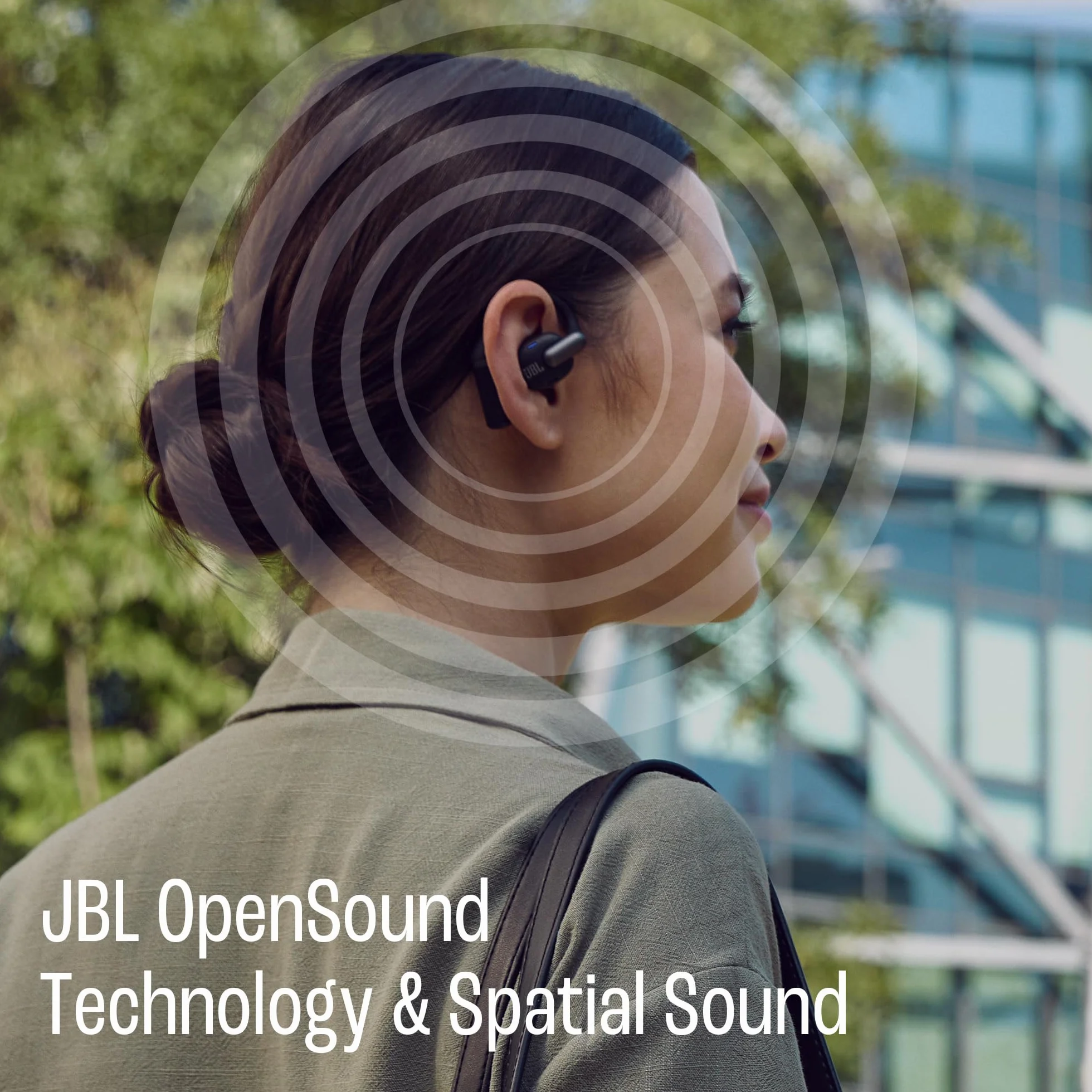 JBL Sense Pro Cuffie Open-Ear True Wireless, Hi-Res Audio, fino a 38 Ore di Autonomia, Resistenti ad Acqua e Polvere IP54, Tecnologia JBL OpenSound e Spatial Sound, Blu