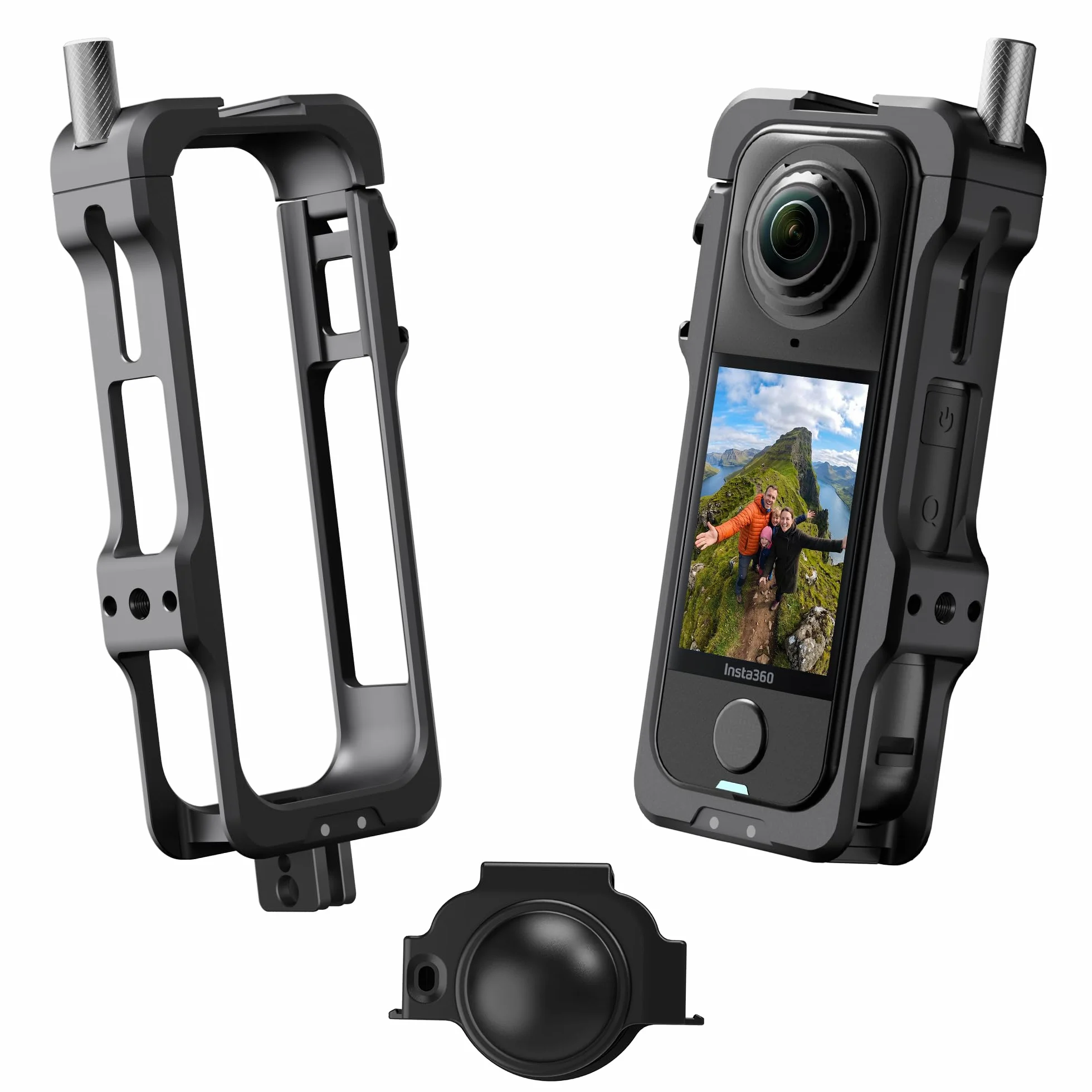Amazear Gabbia Custodia protettiva in metallo per Insta360 X4 Air Accessori, Insta 360 X4 Air Multifunzione, telaio in alluminio robusto con chiusura rapida