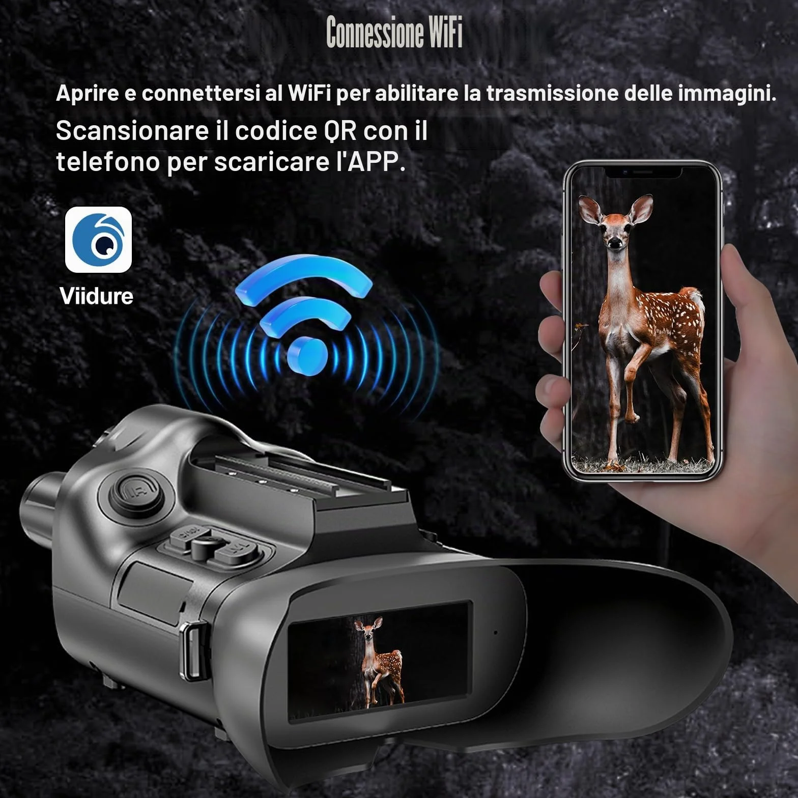 4K Visore Notturno Binocolo Visione Notturna Professionale con Telemetro, Cannocchiale Infrarossi 6X Zoom, Batteria 6000mAh Foto Video per Caccia e Campeggio