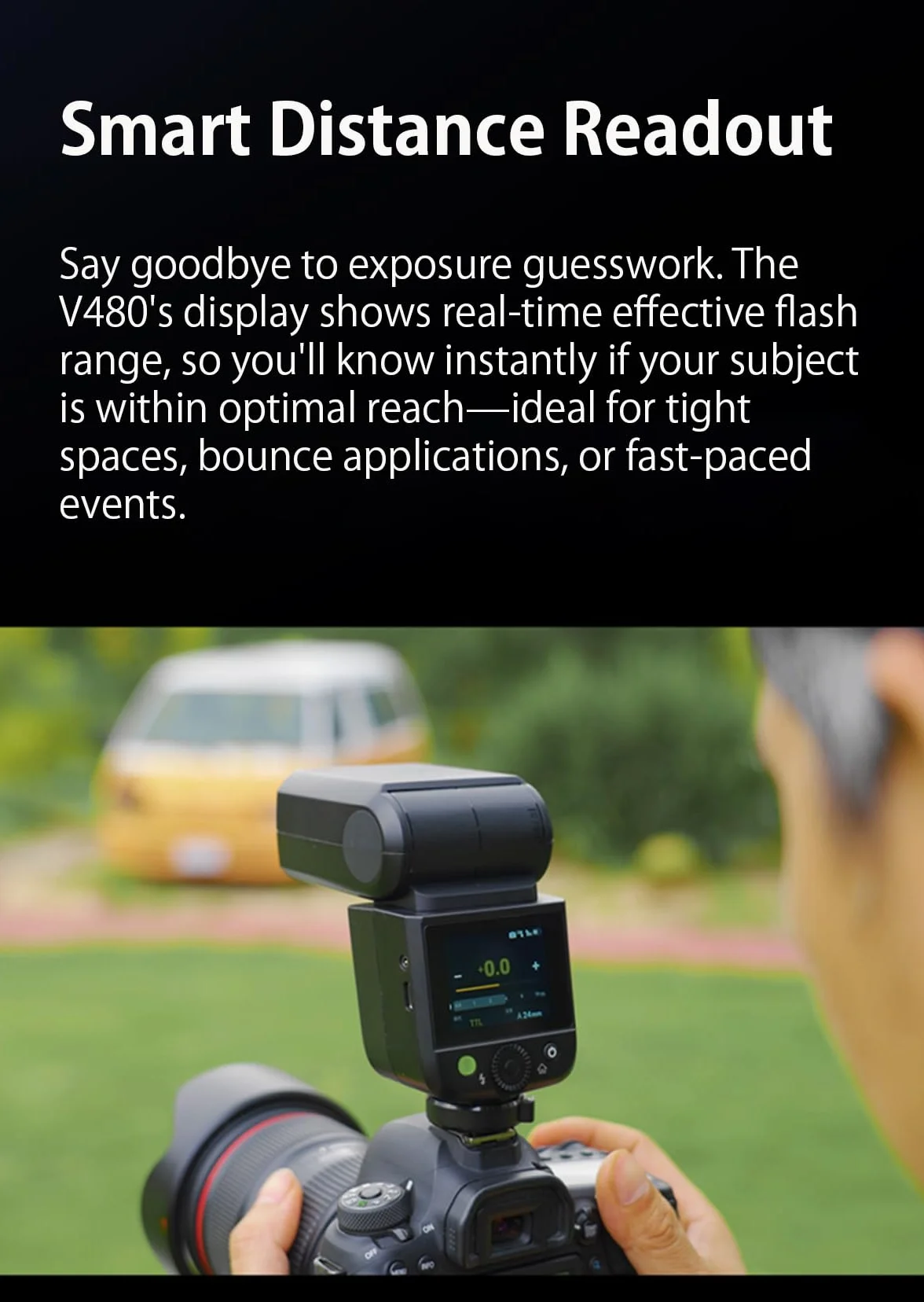 Flash GODOX V480 F per Fujifilm, V480F Touchscreen Speedlite, TTL GN50 HSS 1/8000s, Compatible with Fujifilm X100VI GFX100RF XS20 XS10 XT30 II XT5 XM5 GFX50S GFX50R X-T4 X-T3 X-E4