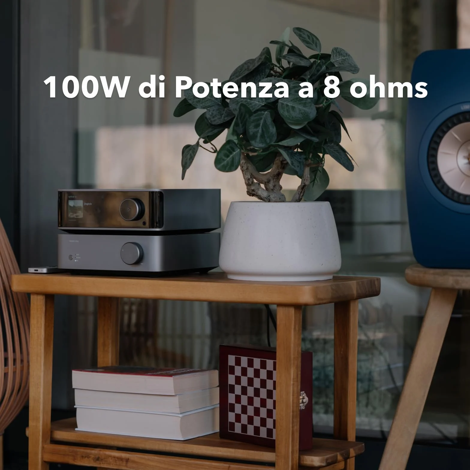 WiiM Vibelink Amp | Amplificatore di Potenza da 100W con DAC ESS 9039Q2M e TI TPA3255 | Compatibile con WiiM Mini, Pro, Pro Plus e Ultra | Ingressi RCA, Coassiale e Ottico | Grigio Spaziale