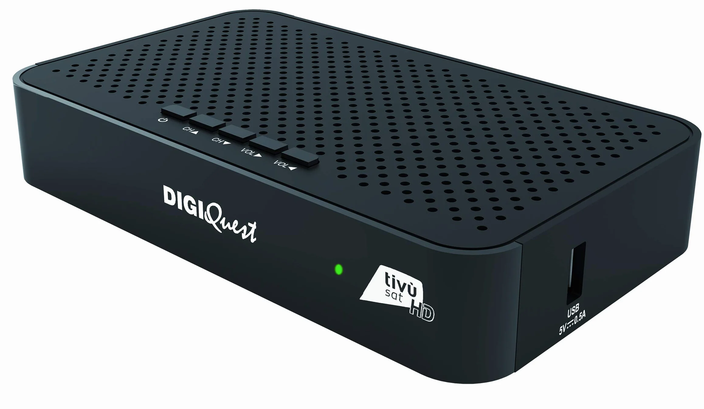 DIGIQUEST Decoder tivùsat Q30 | Ricevitore satellitare HD tivùsat con funzione Videoregistratore e Timeshift| Smartcard tivùsat inclusa | Telecomando 2 in 1 | Colore: Nero