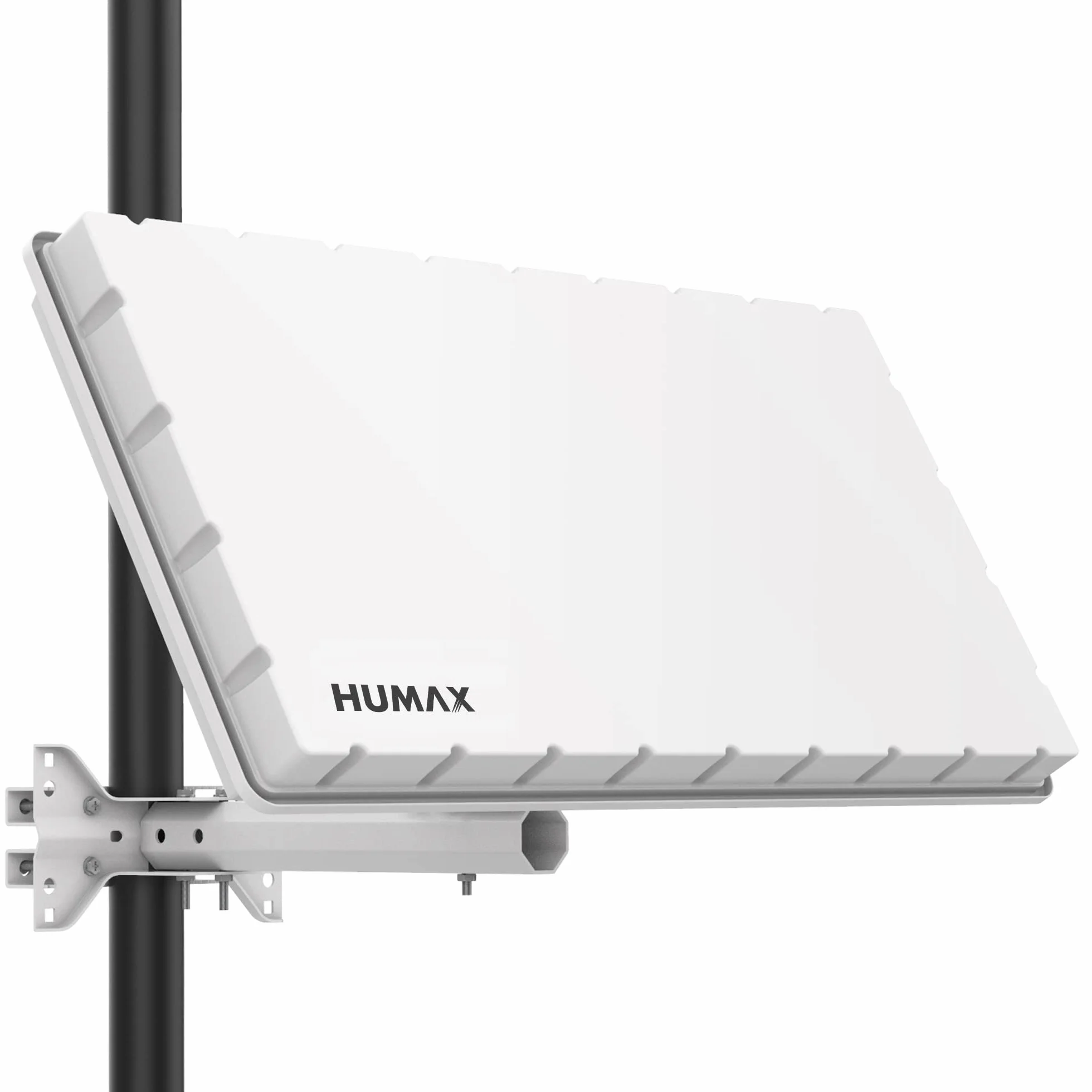 HUMAX Flat H39D2 - Antenna satellitare piatta per 2 partecipanti, con antenna satellitare Twin-LNB, con supporto per parete o palo, paragonabile a 60 cm, colore: Bianco