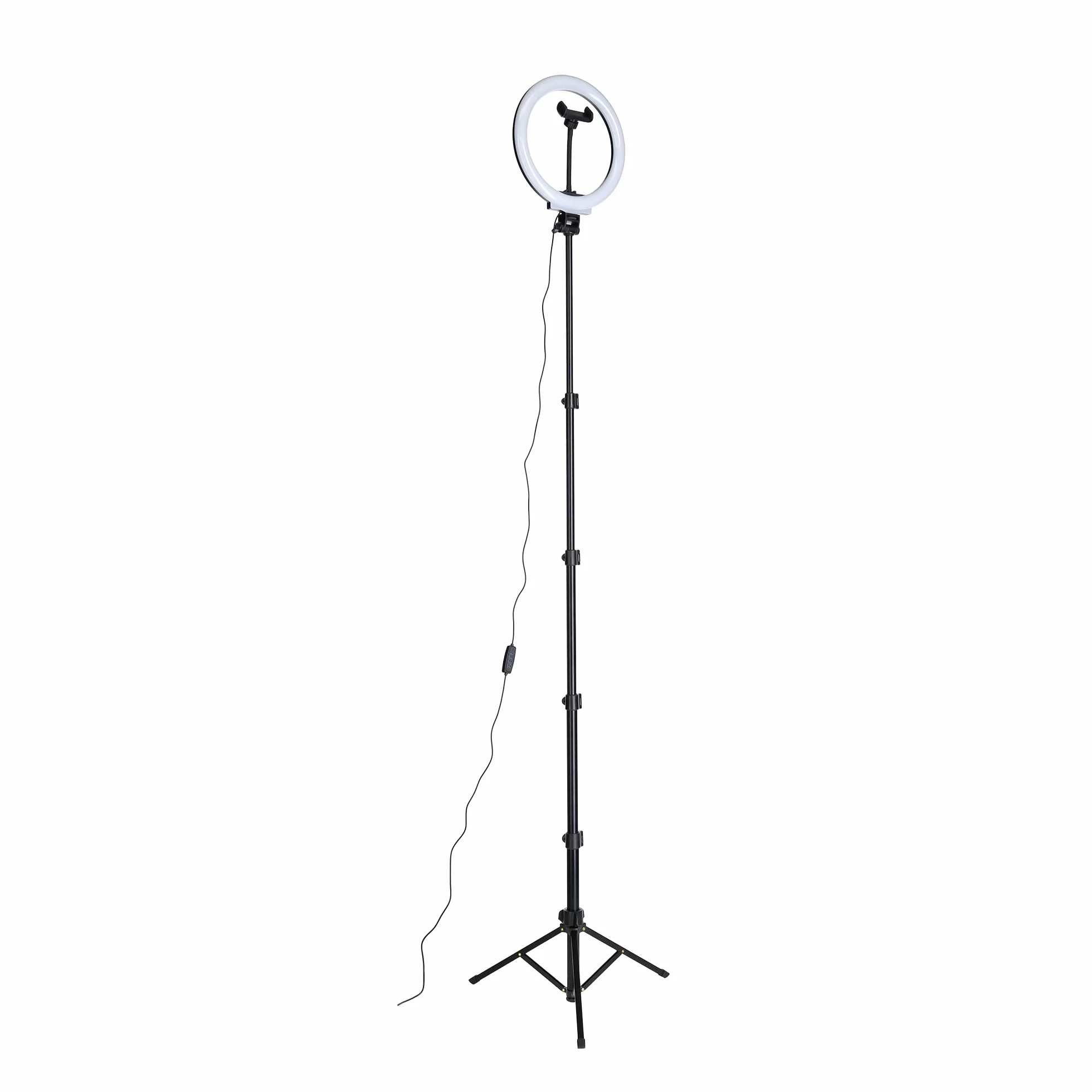Rollei Lumis Comfort Ring Light Bi-Color, luce ad anello con supporto per smartphone, telecomando per smartphone e treppiede, 120 LED (60 x bianco caldo e 60 x bianco freddo), 28585, nero