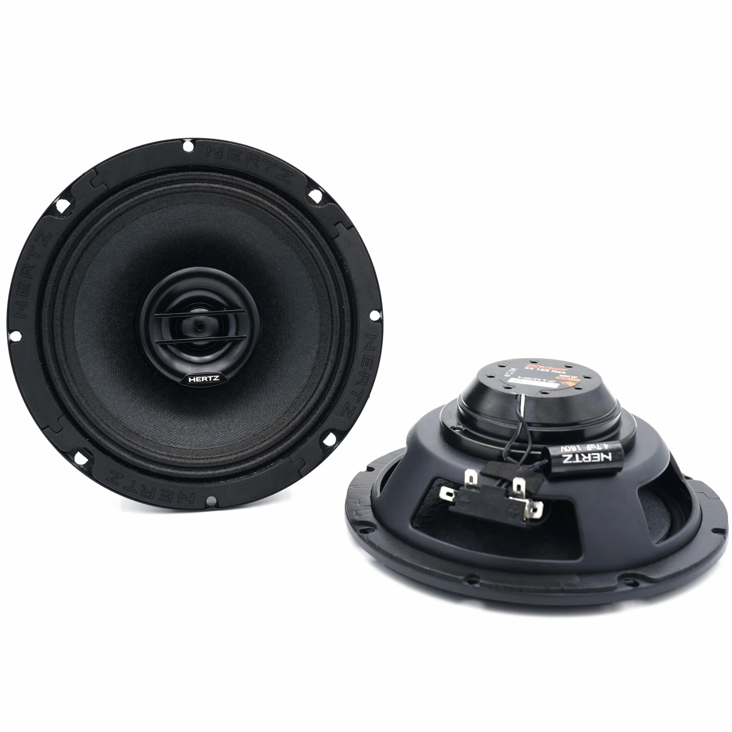 Hertz SX 165 Neo - Coppia di altoparlanti coassiali SPL da 165 mm con magnete al neodimio, progettati per installazioni su auto, moto e veicoli outdoor, 200W max