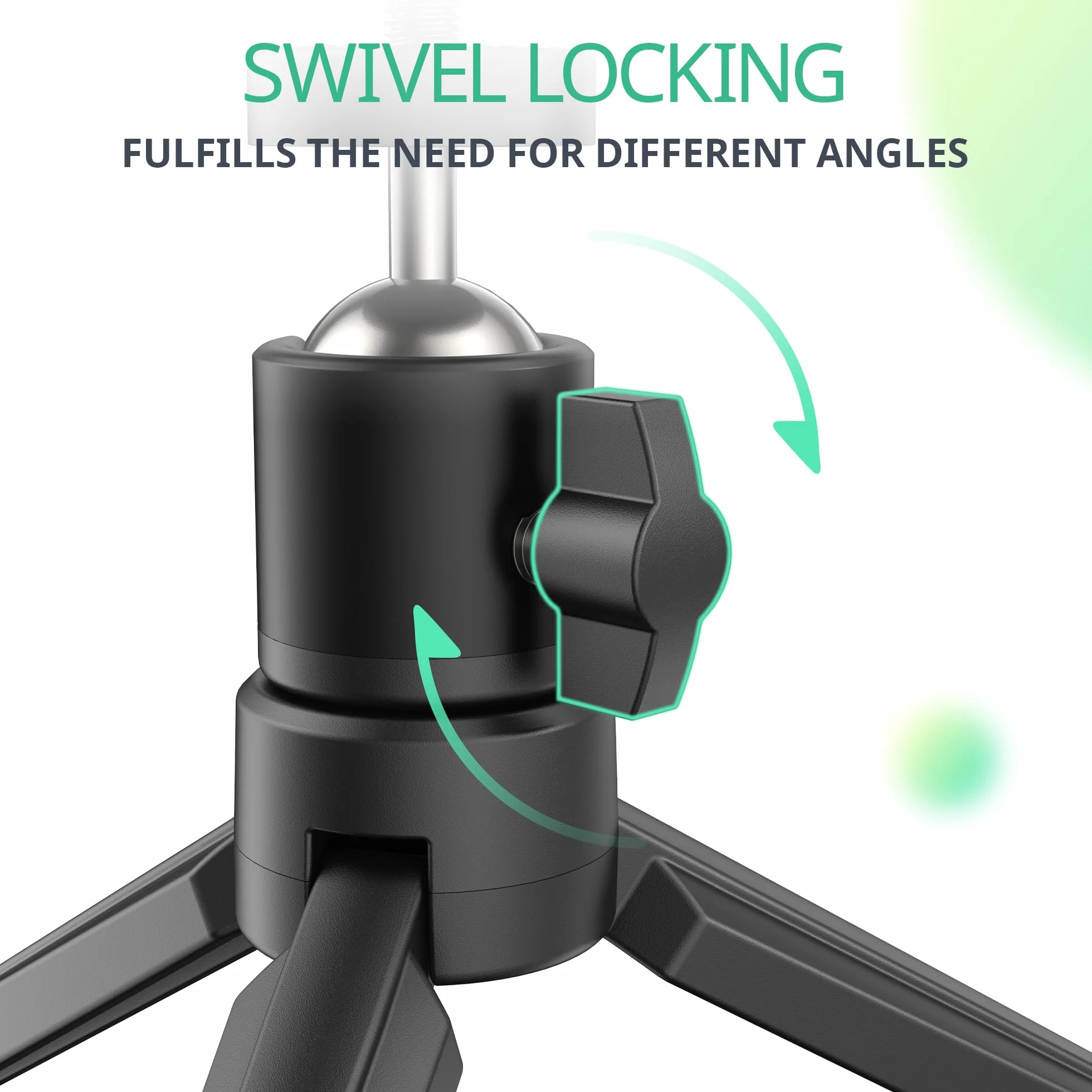 YOTON Treppiede - Testa a sfera girevole a 360° per mini proiettore portatile e fotocamera