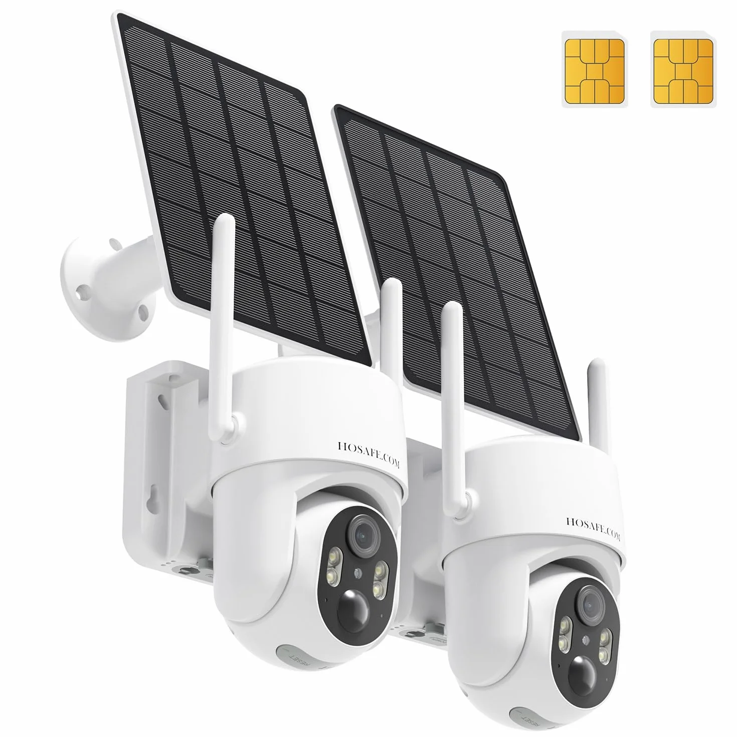 Telecamera con SIM, Telecamera 4G con Pannello Solare, Telecamere Senza Fili da Esterno, Versione Notturna a Colori 2K, Visualizzazione Live a 360°, Rilevamento del Movimento, Audio Bidirezionale
