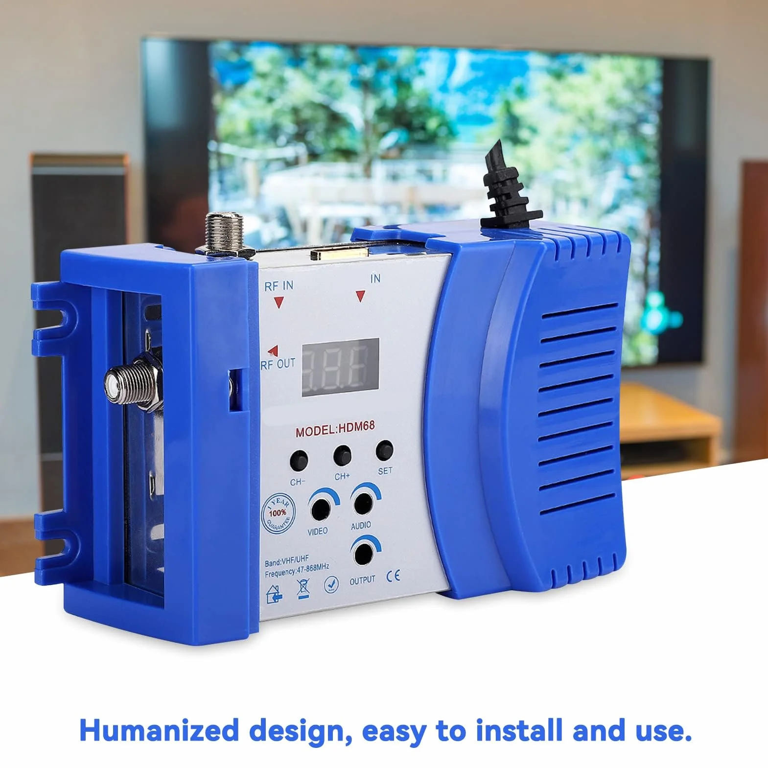 Agatige Modulatore HD HDM68 Digitale HDMI RF Frequenza VHF/UHF 100-240 V