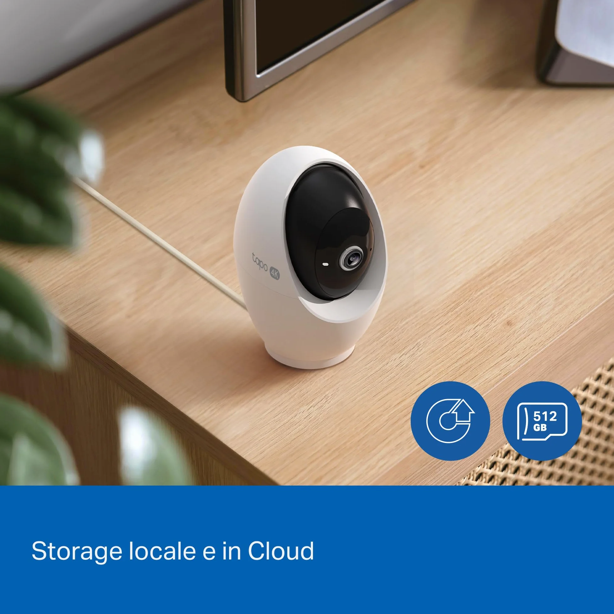 Tapo C260 4K 8MP Telecamera WiFi Interno, Rilevazione e Notifiche Smart AI, Riconoscimento Facciale, Visione Notturna Migliorata, Compatibile con Alexa, Modalità Avanzata di Privacy, Block Zones