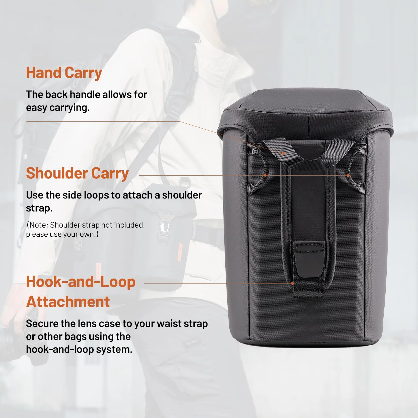 PGYTECH Fodero per obiettivo L Borsa portaoggetti Borsa per obiettivo fotocamera reflex con protezione ammortizzata Accessori fotografici Compatibile per Sony/Canon/Nikon
