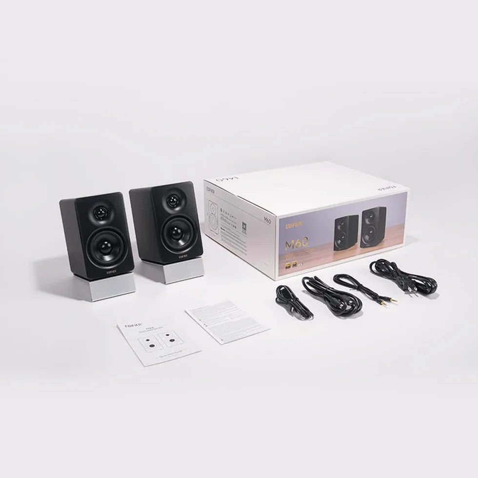 Edifier M60 Altoparlante Multimediale, Bluetooth 5.3, 66W RMS, Audio Hi-Res & Wireless, LDAC, 3" Bassi & 1" Tweeter, Ingressi USB-C & Aux, Pannello Touch Sensibile, Casse Desktop Compatto, Nero