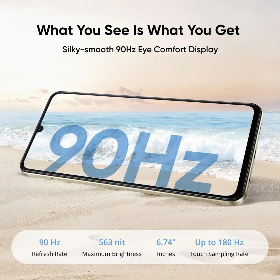 realme Note 70T Smartphone 4+256GB, Batteria da 6.000 mAh, Ricarica rapida da 15 W con carica inversa da 6 W, 24 GB di RAM dinamica, Display con comfort visivo da 90 Hz, nero