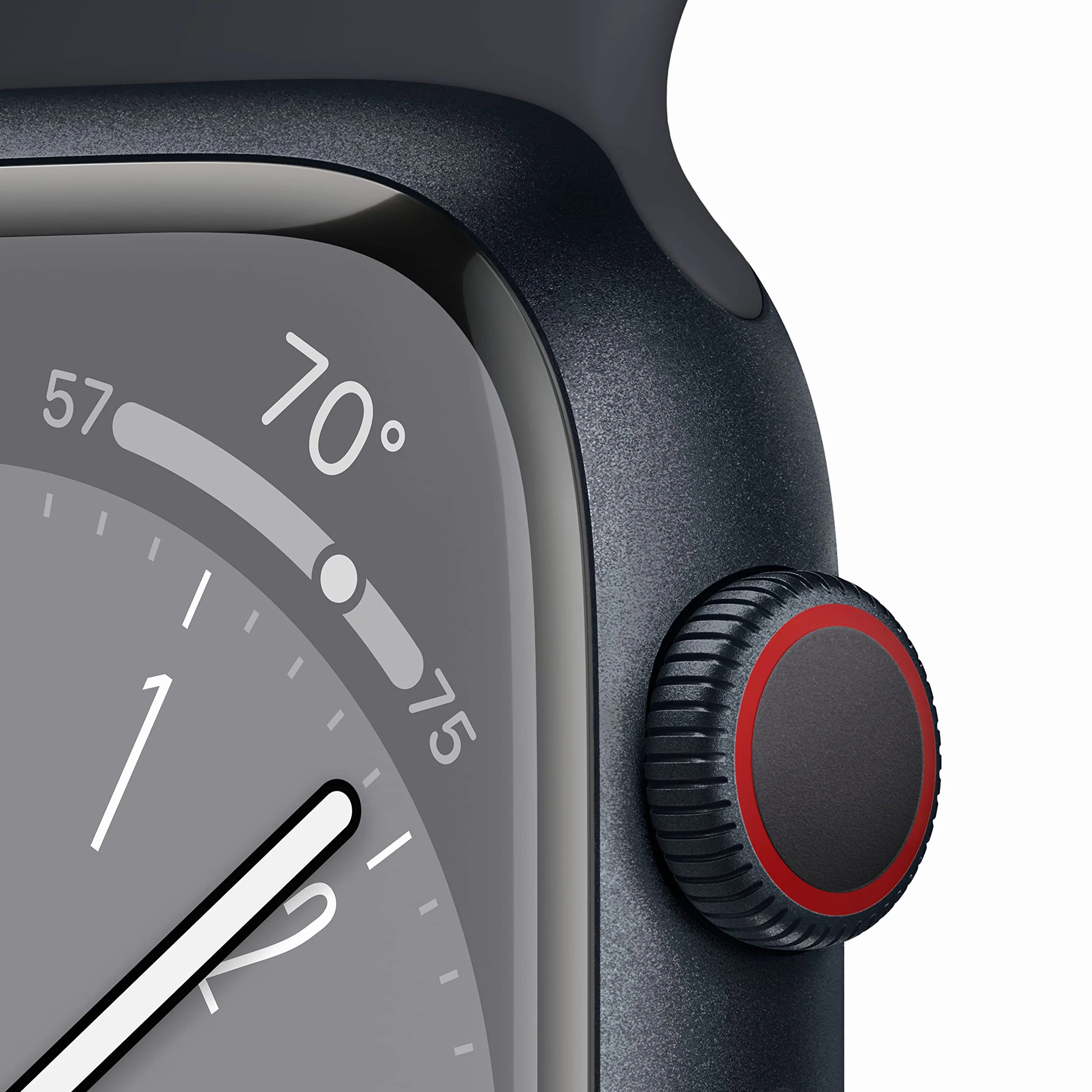 Apple Watch Series 8 (GPS + Cellulare, 45MM) - Case Mezzanotte in Alluminio con Cinturino Sport Mezzanotte (Ricondizionato)