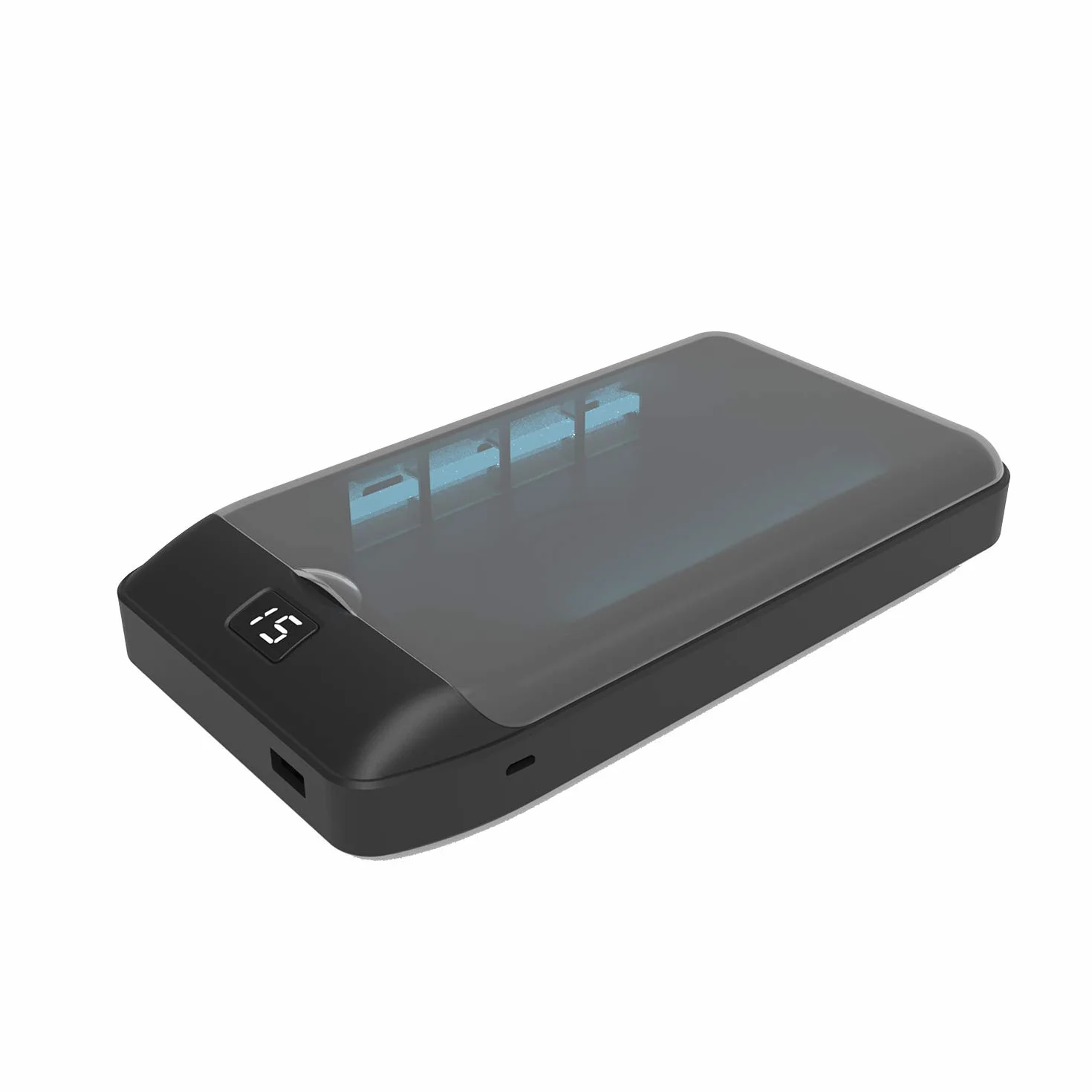 V7 Sterilizzatore UV con ricarica wireless 10 W, N° 2 Lampade UV-C, Sterilizzazione al 99.99%, per Smarphone fino a 7 Pollici, chiavi, soldi, mascherine, carte di credito.