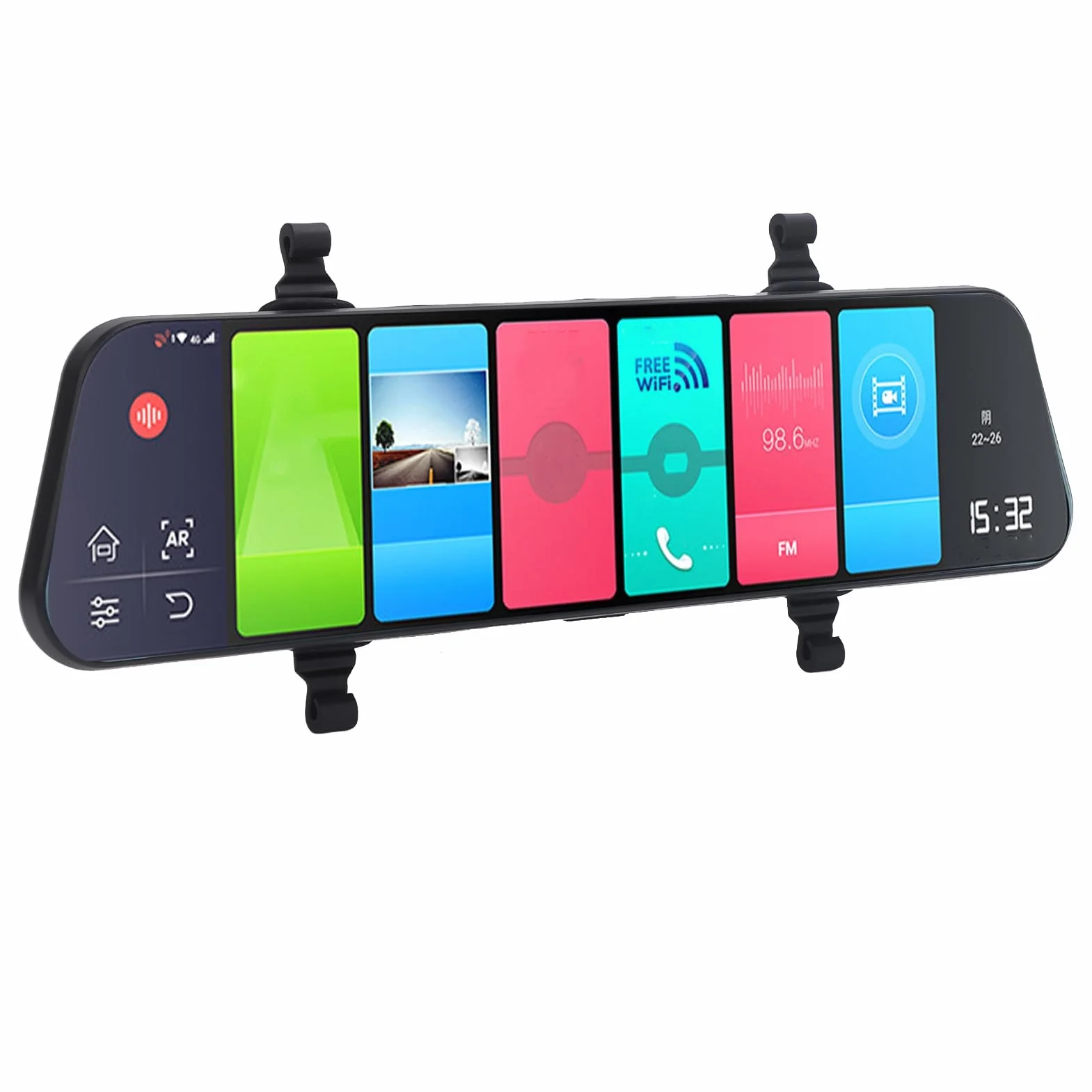 Dash Cam a Specchio da 12 Pollici per Auto e Camion, Telecamera di Retromarcia WiFi 1080P FHD Supporto per Retromarcia Touch Screen 4G, Registratore di Guida con Sensore G,