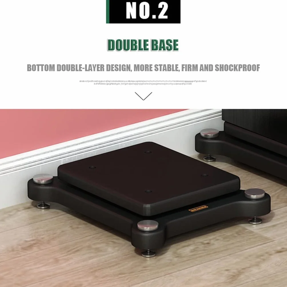 Supporto per Amplificatore Audio Supporto per Isolamento Subwoofer Riser per Altoparlanti Audio da Tavolo Supporti per Altoparlanti da Pavimento A Doppio Strato con Punte di Rame Fisse