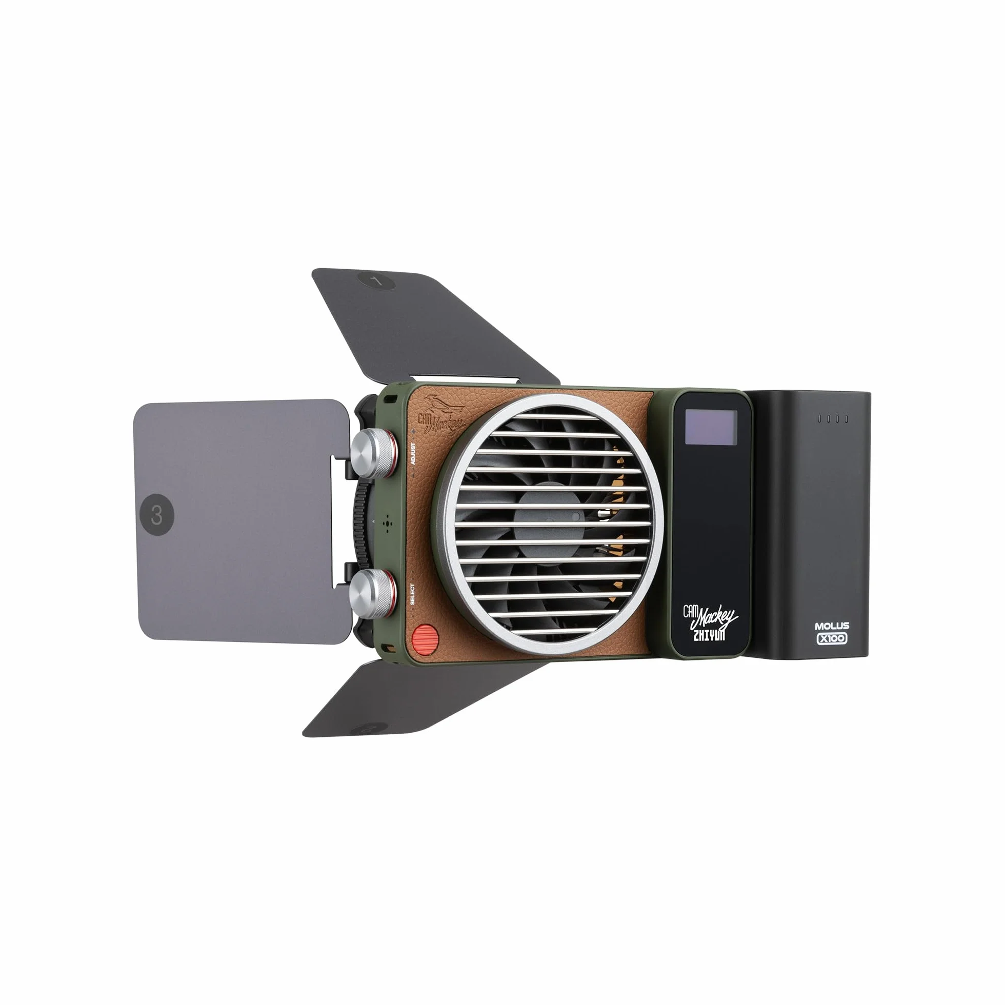 ZHIYUN Pacchetto modificatore luce video Il deflettore a quattro lamelle modifica l'angolo di luce ed è utilizzabile con il riflettore Mini Lens per X100 RGB, X100 Bi-color, CX100, CX50, X60