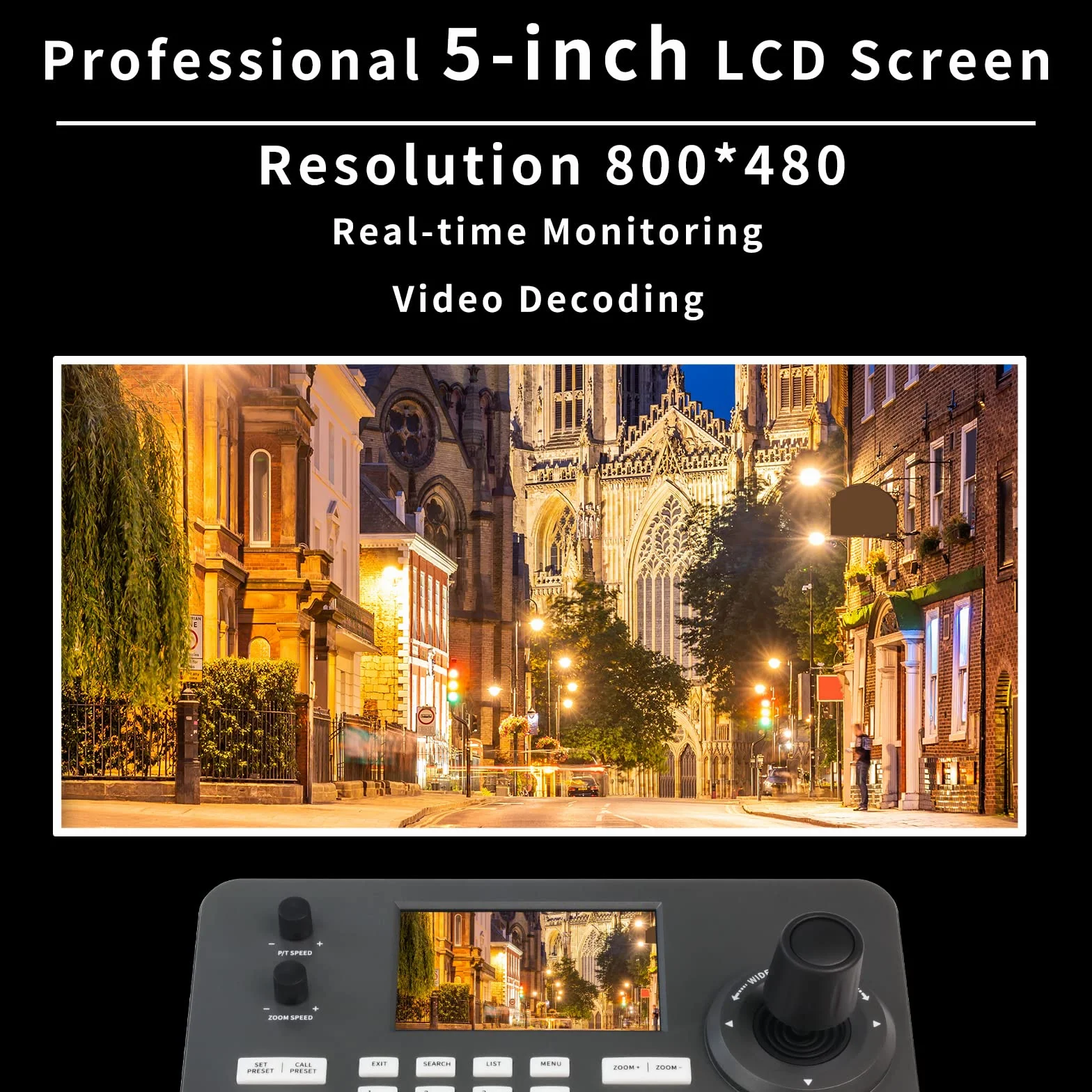 Tastiera IP PTZ Zowietek di nuova generazione | Controllore di rete | Joystick 4D con POE | Schermo LCD da 5 pollici | Decodifica H.264 e H.265 | Compatibile con telecamera IP di sicurezza dome