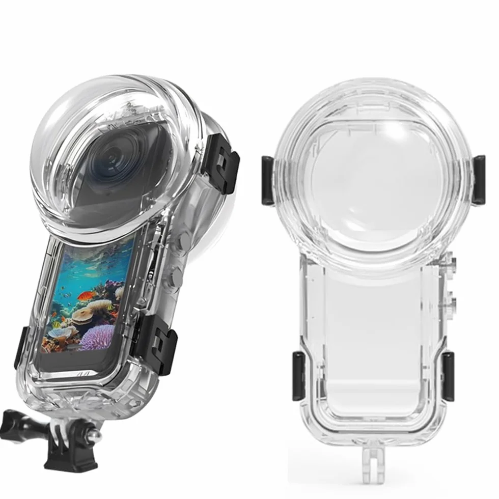 Custodia impermeabile da 60 m per Insta360 X5, custodia per riprese subacquee invisibili, custodia protettiva con adattatore di montaggio, accessori per fotocamera sportiva X5