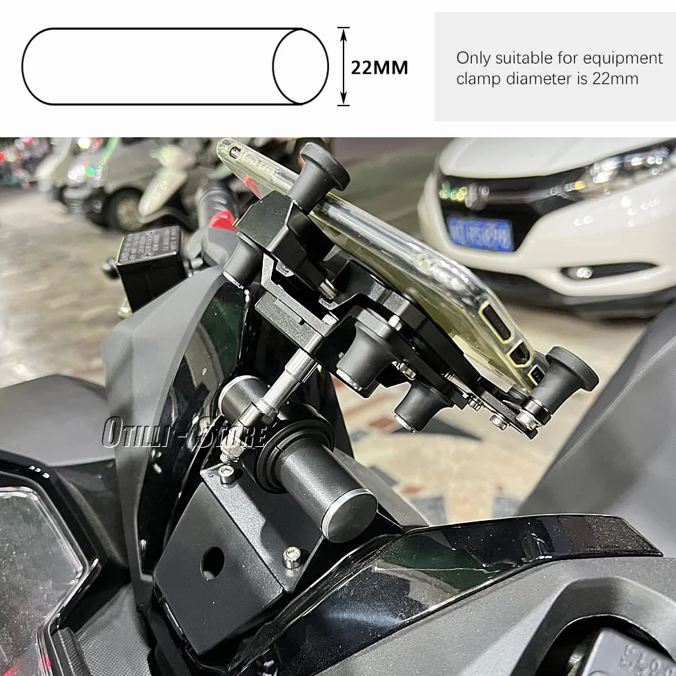 Xerial Supporto per telefono anteriore per moto, staffa di navigazione GPS per smartphone Forza 350 Forza 350 NSS350 2021-2023 (blu)