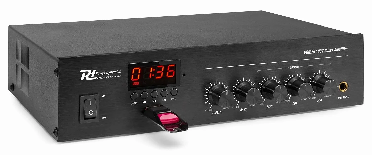 Impianto Audio Filodiffusione 6 Casse Parete Black Bluetooth Radio FM USB