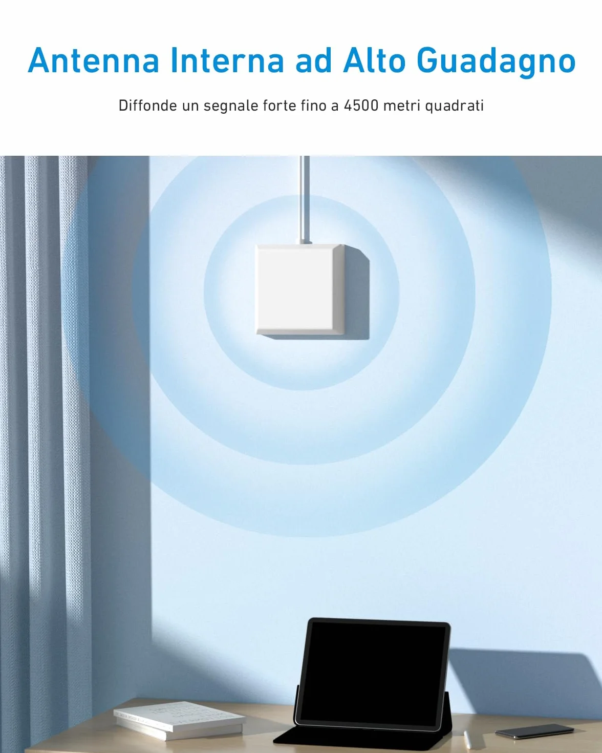 ANNTLENT Amplificatore Segnale Cellulare - Banda 20/8 (800/900Mhz) Ripetitore 4G 3G 2G gsm LTE per Casa Ufficio Campagna Ripetitore Segnale Cellulare Supporta TIM Wind Tre