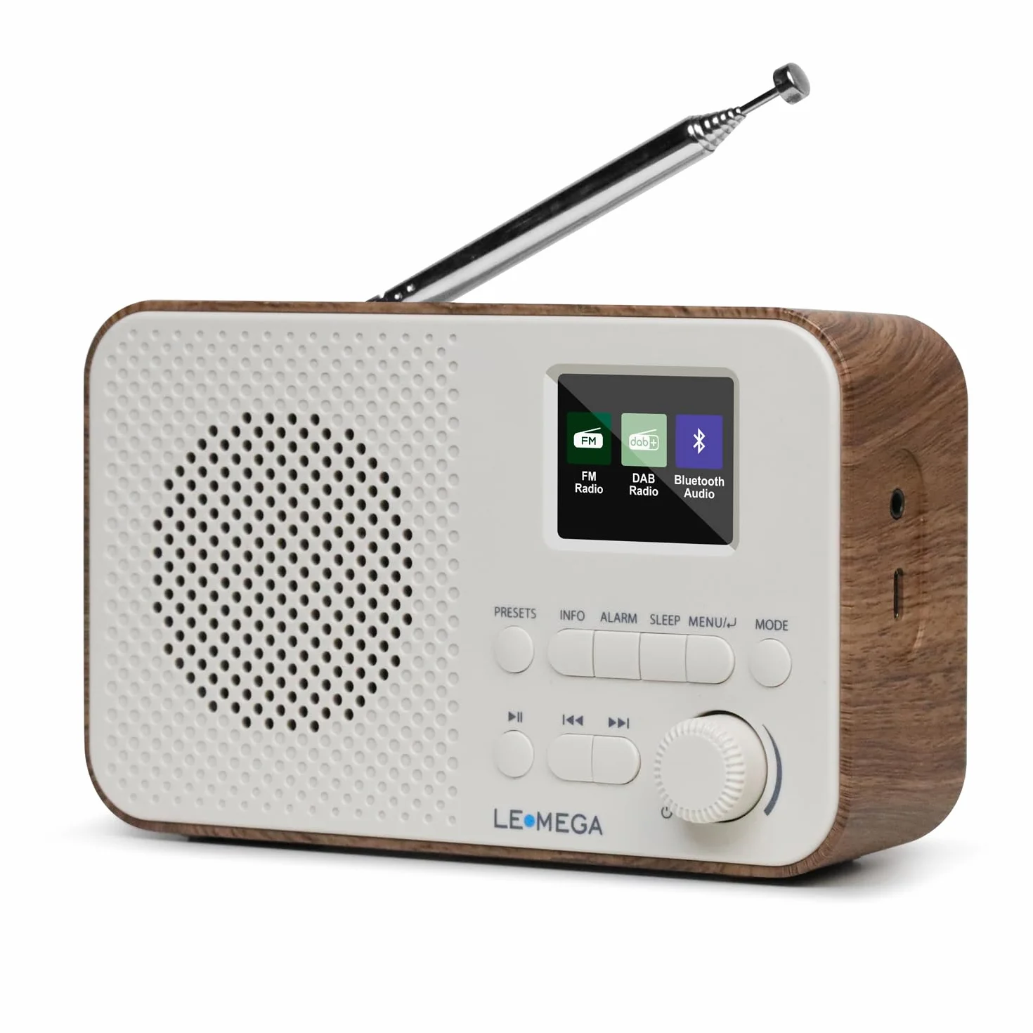 Radio DAB+ portatile con Bluetooth I batteria ricaricabile 15 ore di riproduzione o alimentazione a corrente I Display a colori Piccola radio DAB con sveglia I radio FM, 40 preset, jack per cuffie I