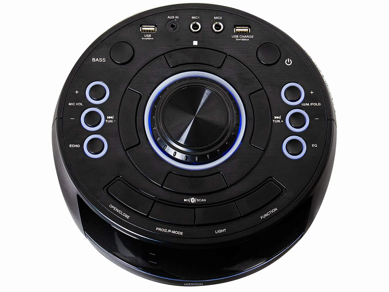 Trevi XFest XF 900 CD Altoparlante Amplificato 90W, Cassa Wireless Portatile con Microfono Wireless Incluso per Karaoke, Lettore CD-MP3, Riproduttore MP3 con USB, AUX IN, 2 Ingressi Microfonici