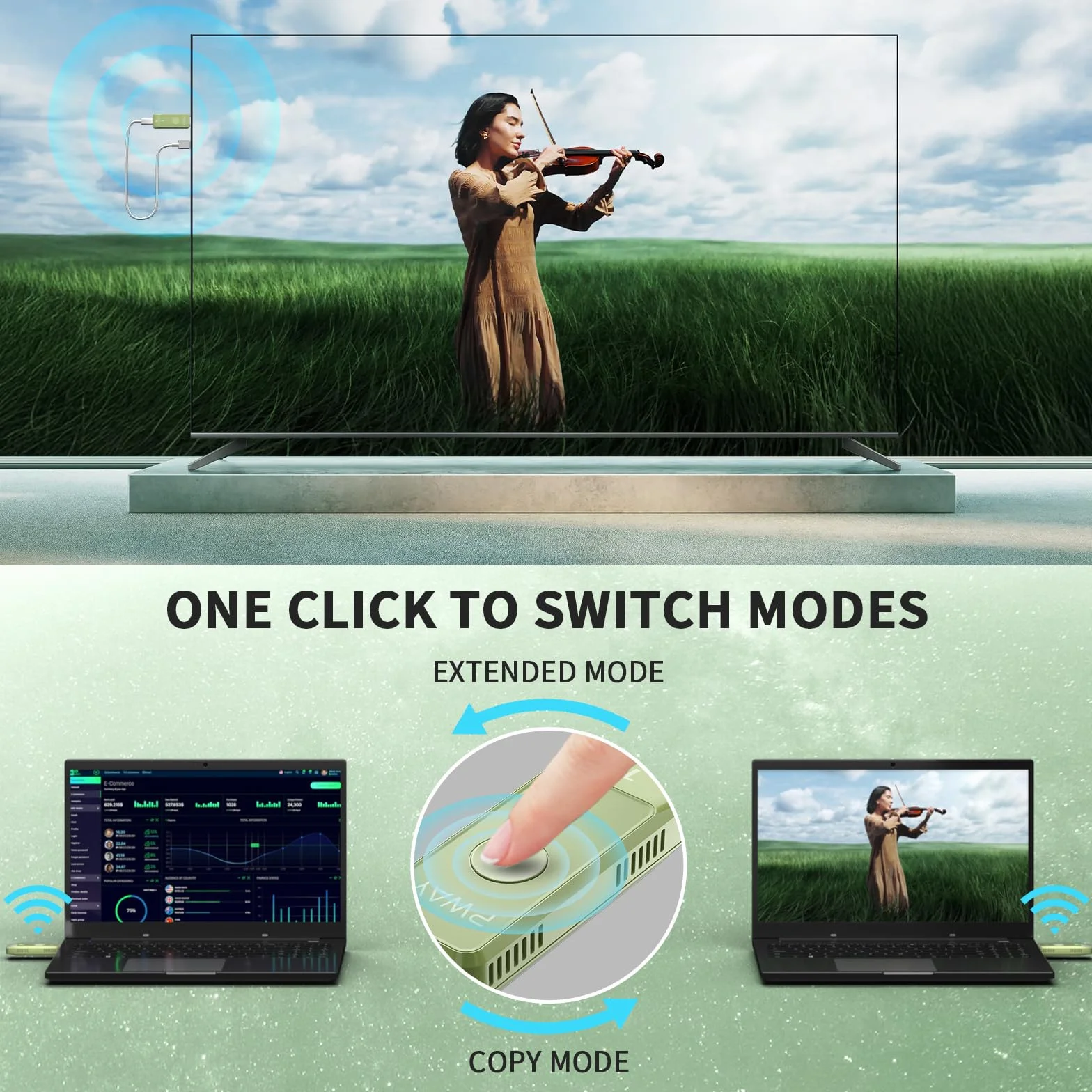 Trasmettitore e Ricevitore HDMI Wireless - Kit Estensore Portatile Plug & Play 2.4G/5G per Streaming di Video e Audio su Monitor da Laptop/PC/TV Box/Proiettore
